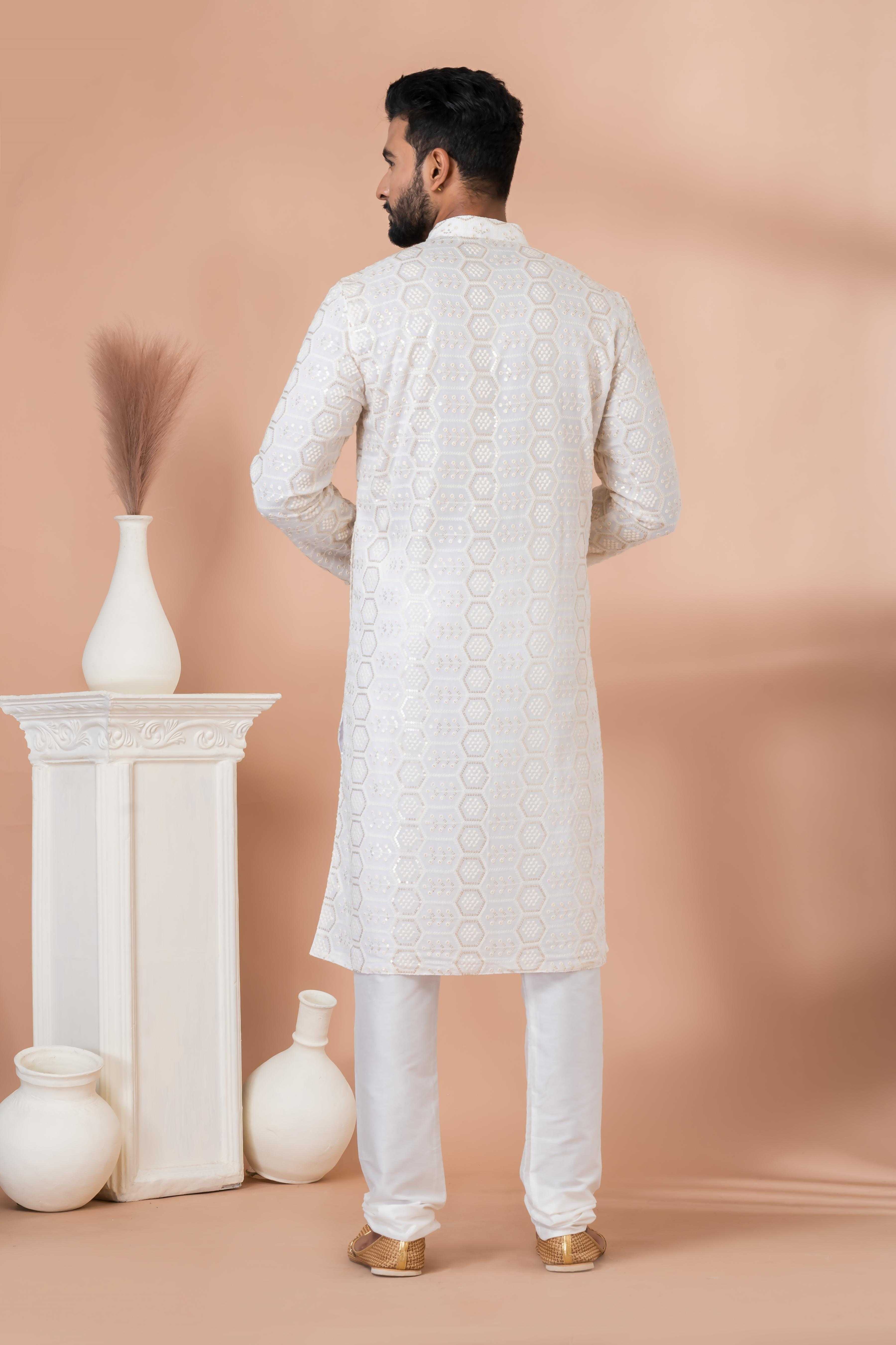 Ynf Georgette RIN223 3304B Mens Wear Festive Collections Wholesale Mens Kurtas Mens Kurta Pyjama Onam Collections Manufacturer