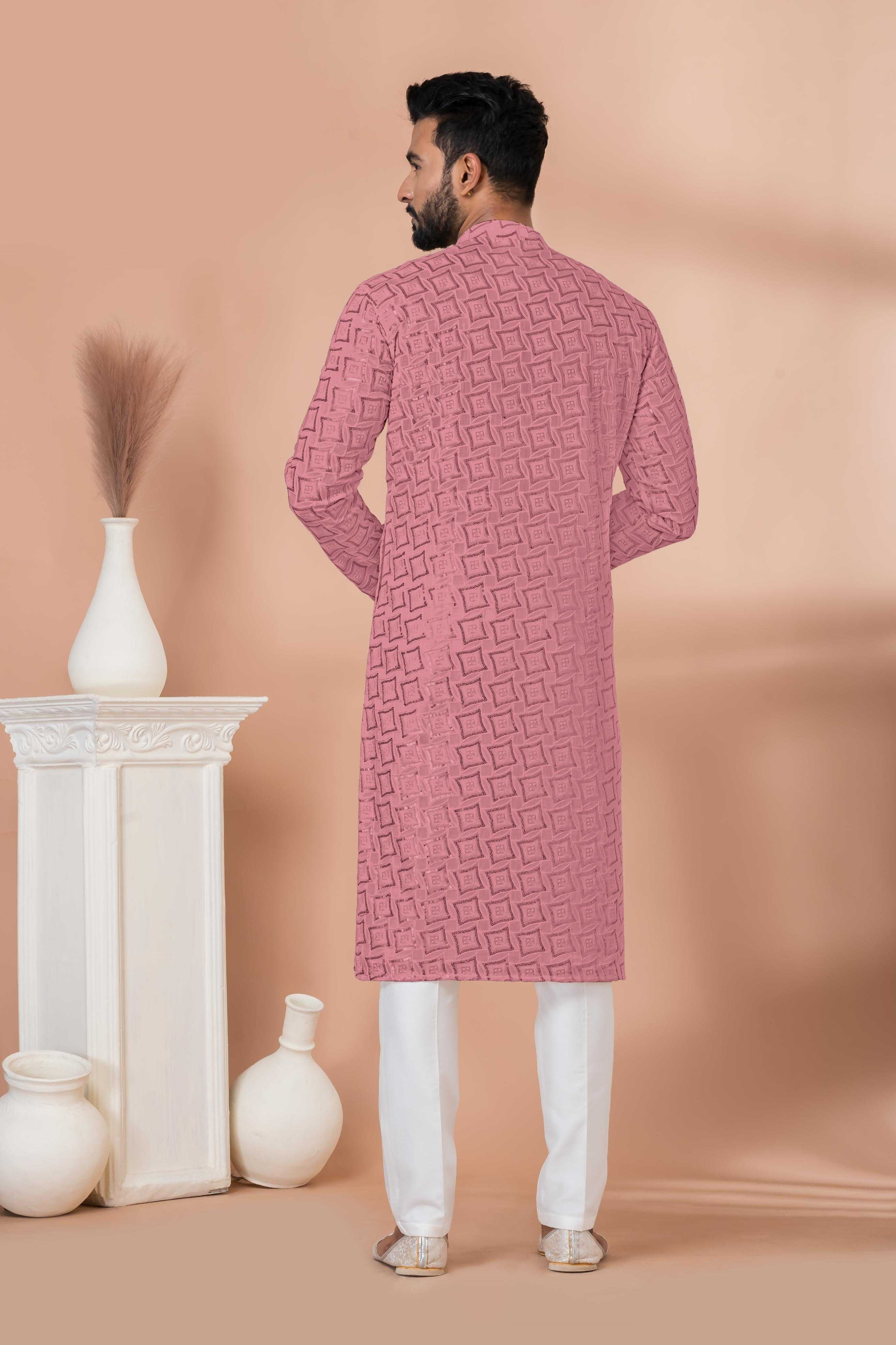 Ynf Georgette RIN223 3312P-B Mens Wear Wholesale Mens Kurtas Mens Kurta Pyjama Men Wedding kurta Manufacturer
