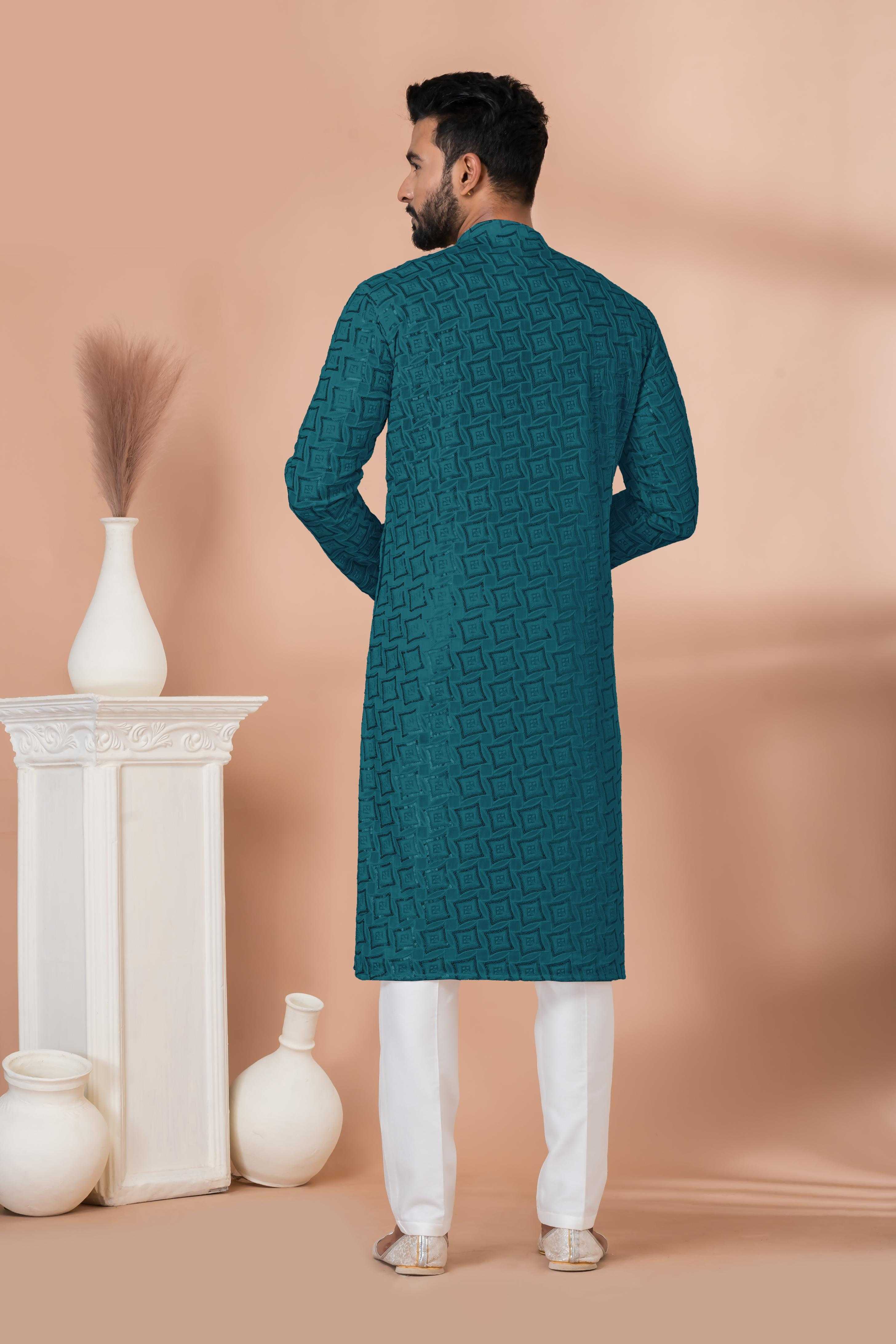 Ynf Georgette RIN223 3312T-B Mens Wear Wholesale Mens Kurtas Mens Kurta Pyjama Men Wedding kurta Manufacturer