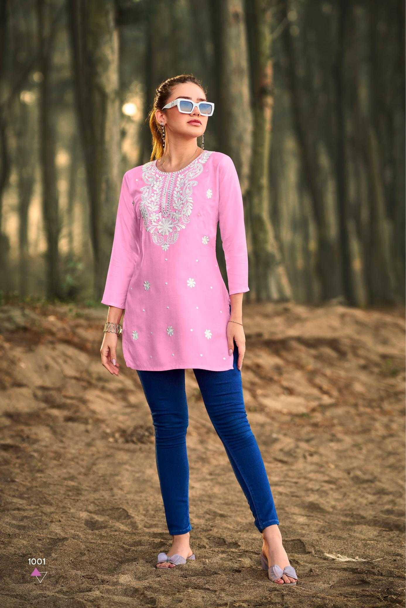Ynf Heavy Rayon RIN190 TIPS & TOPS-COLORS VOL 06 Setwise Collections Wholesale Kurtis Catalogs Manufacturer