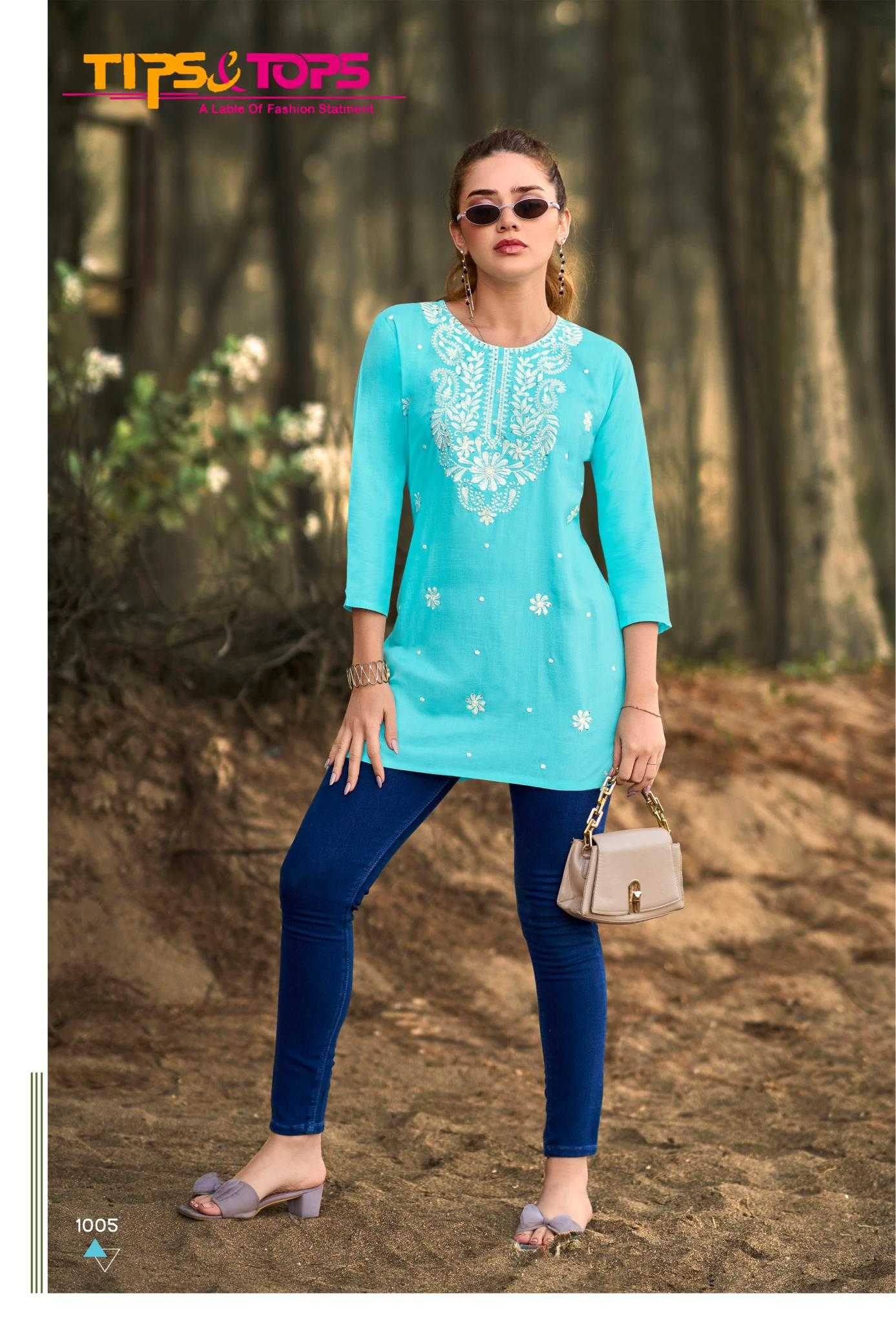 Ynf Heavy Rayon RIN190 TIPS & TOPS-COLORS VOL 06 Setwise Collections Wholesale Kurtis Catalogs Manufacturer