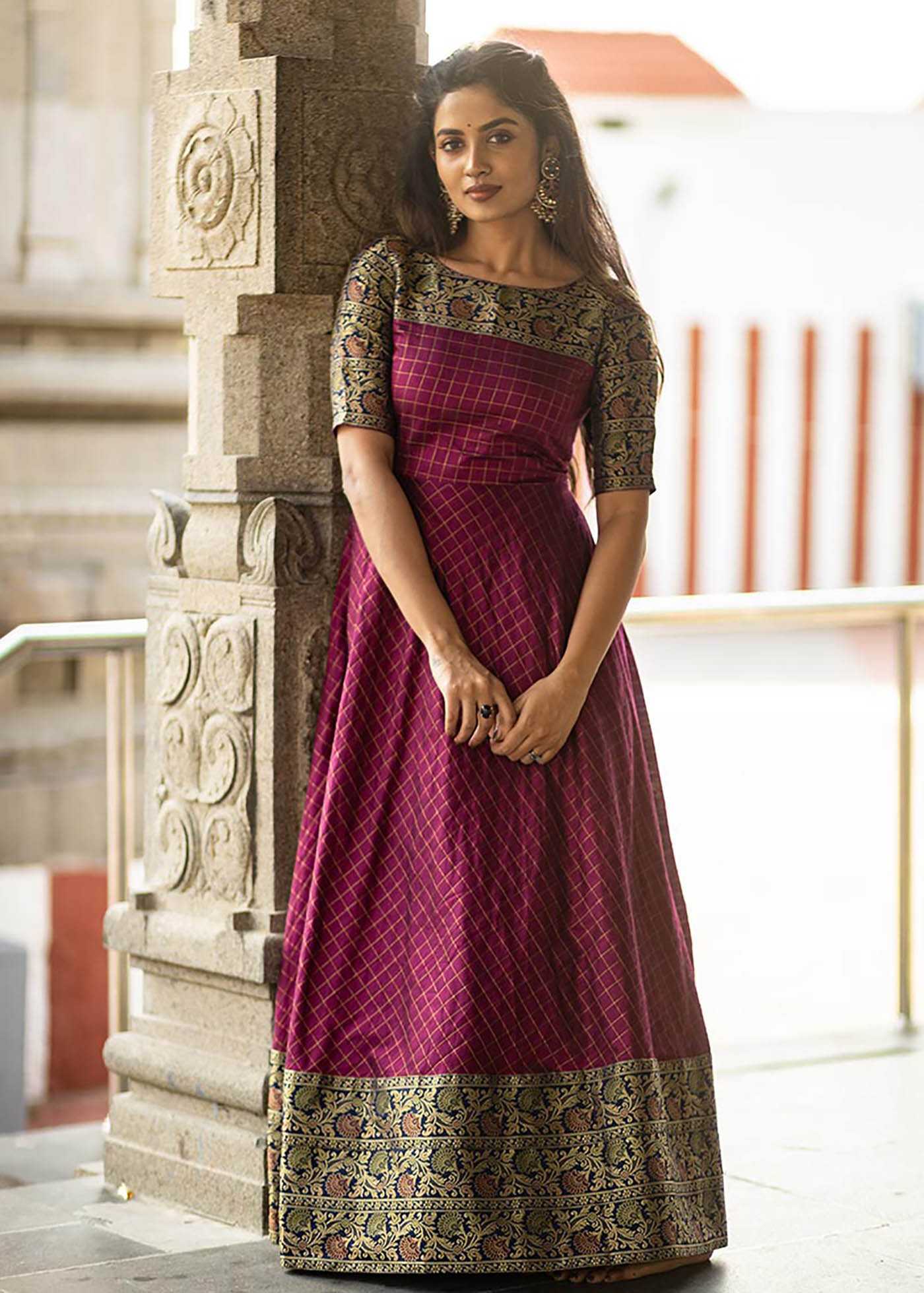 Ynf Jacquard KESH334 Kalash Gown Gowns Wholesale Fancy Gowns Embroidery Gowns Manufacturer