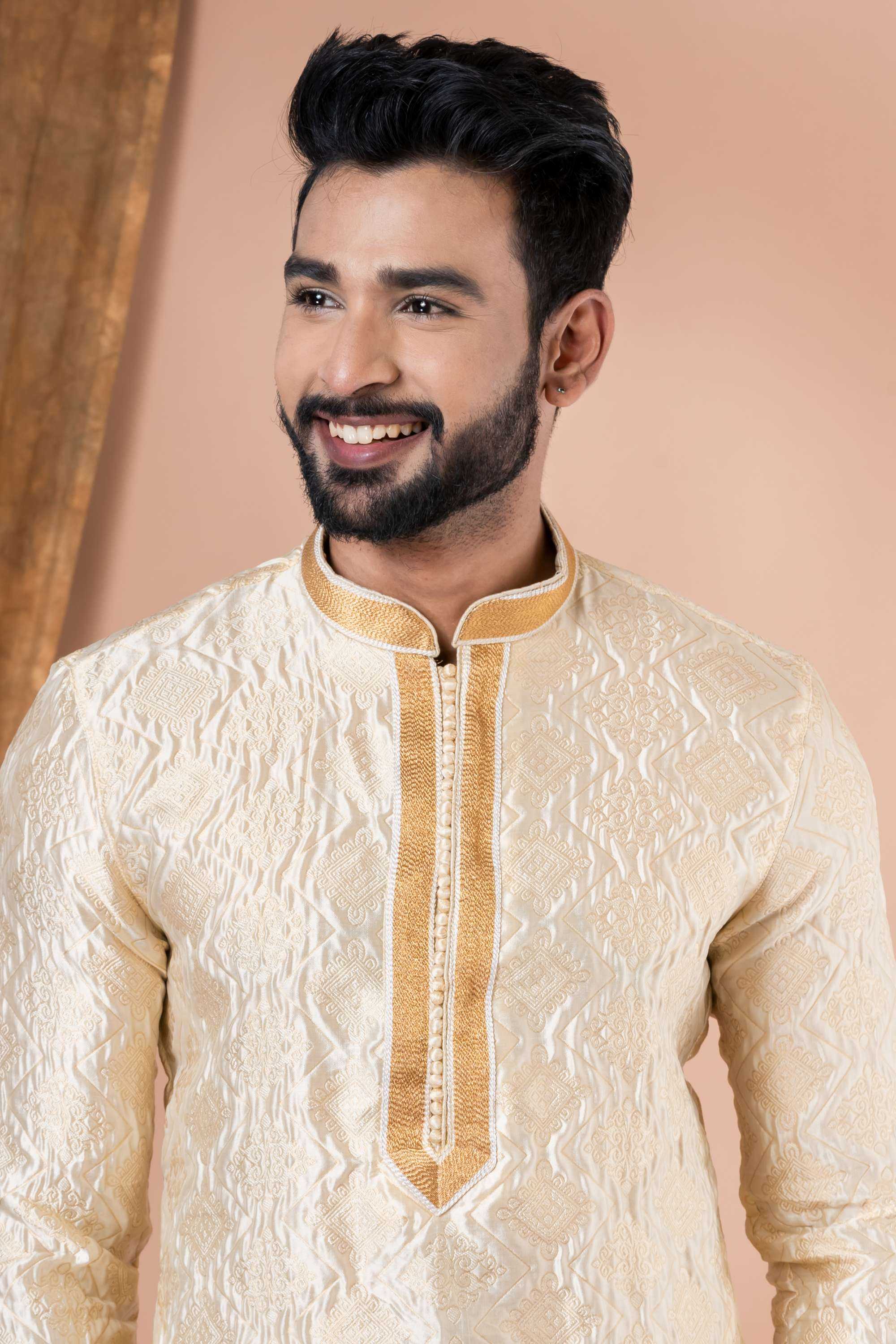 Ynf Jequard Silk RIN223 3422A Mens Wear Wholesale Mens Kurtas Mens Kurta Pyjama Men Wedding kurta Manufacturer