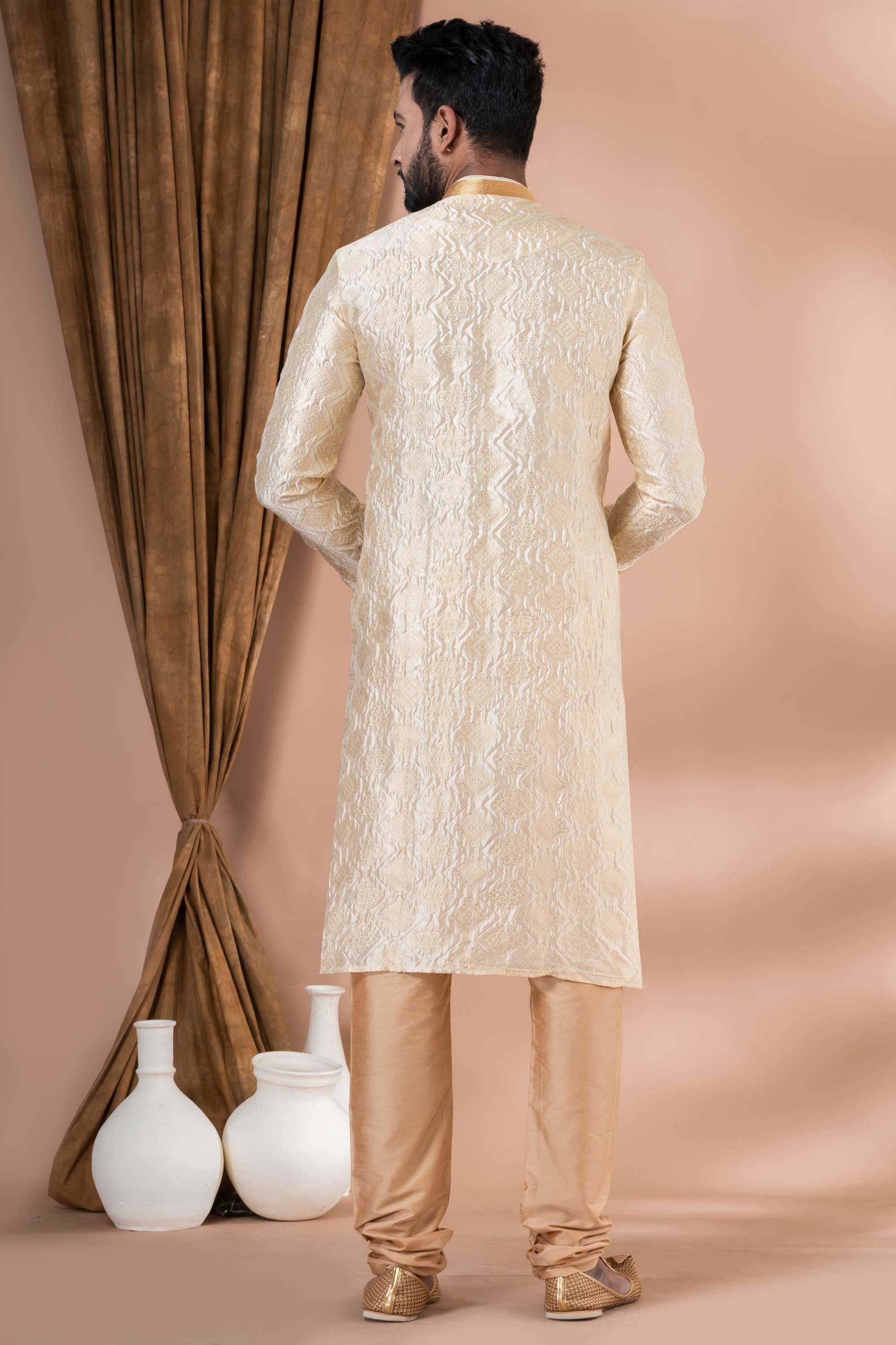 Ynf Jequard Silk RIN223 3422B Mens Wear Wholesale Mens Kurtas Mens Kurta Pyjama Men Wedding kurta Manufacturer