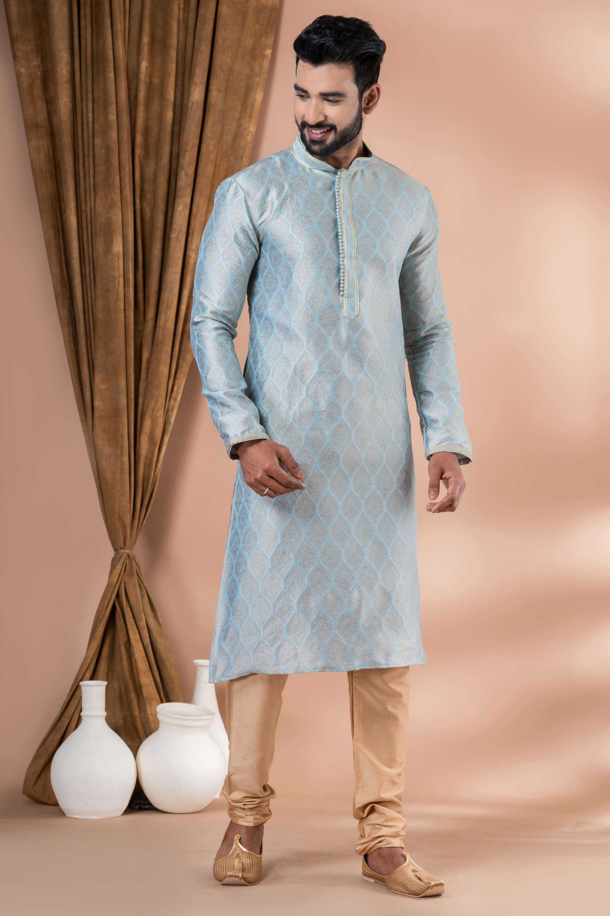 Ynf Jequard Silk RIN223 3424B Mens Wear Wholesale Mens Kurtas Mens Kurta Pyjama Men Wedding kurta Manufacturer