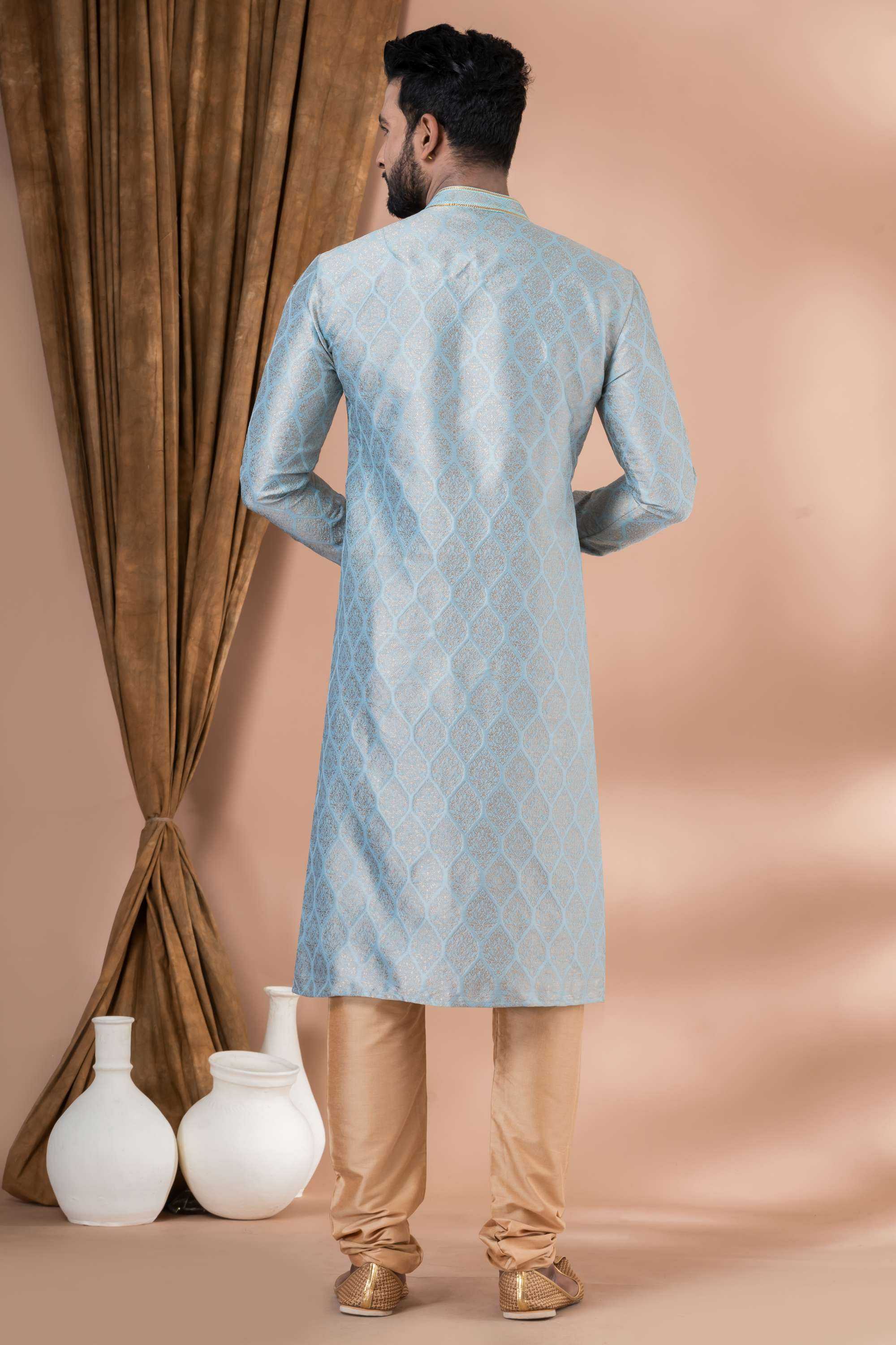 Ynf Jequard Silk RIN223 3424B Mens Wear Wholesale Mens Kurtas Mens Kurta Pyjama Men Wedding kurta Manufacturer