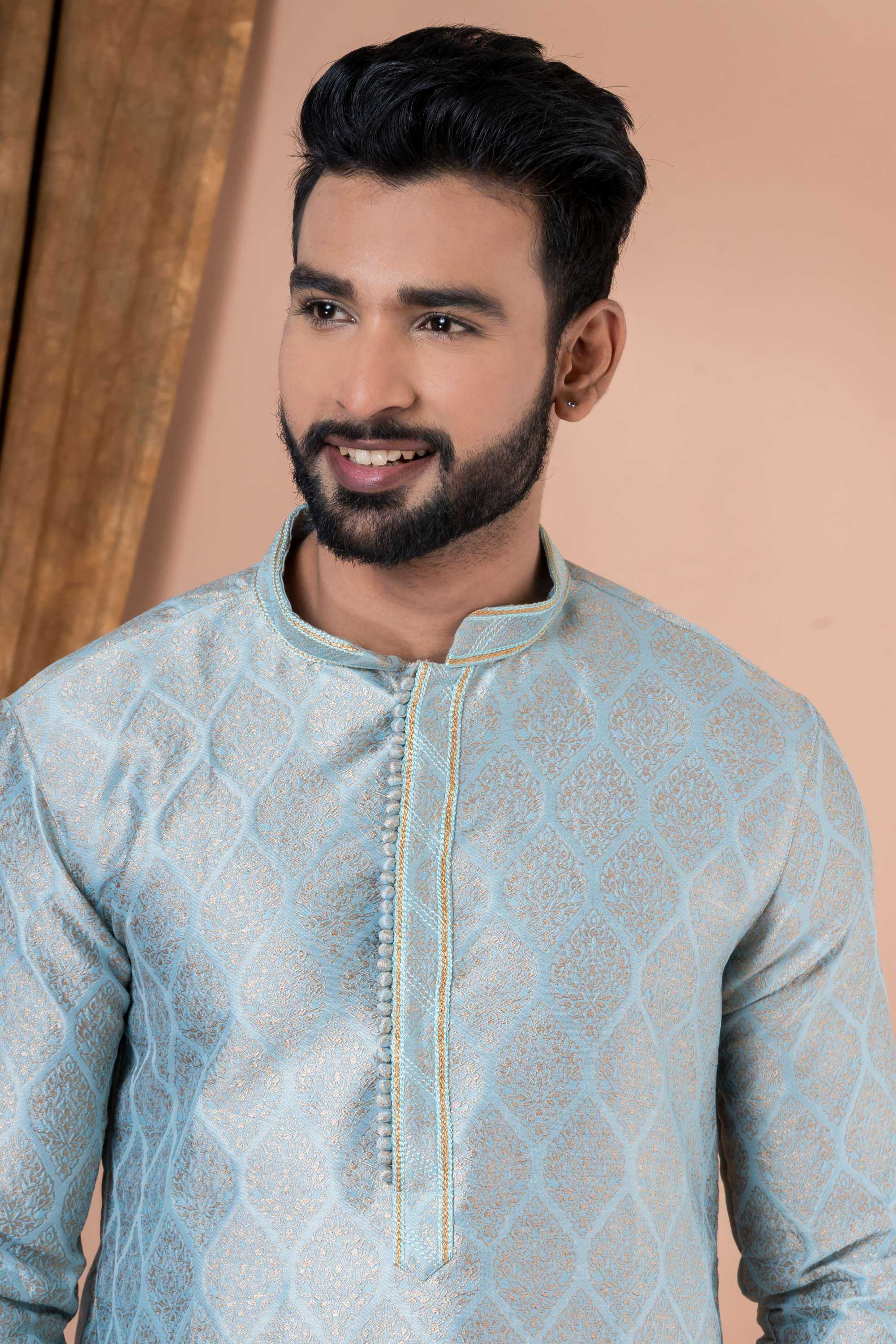 Ynf Jequard Silk RIN223 3424B Mens Wear Wholesale Mens Kurtas Mens Kurta Pyjama Men Wedding kurta Manufacturer