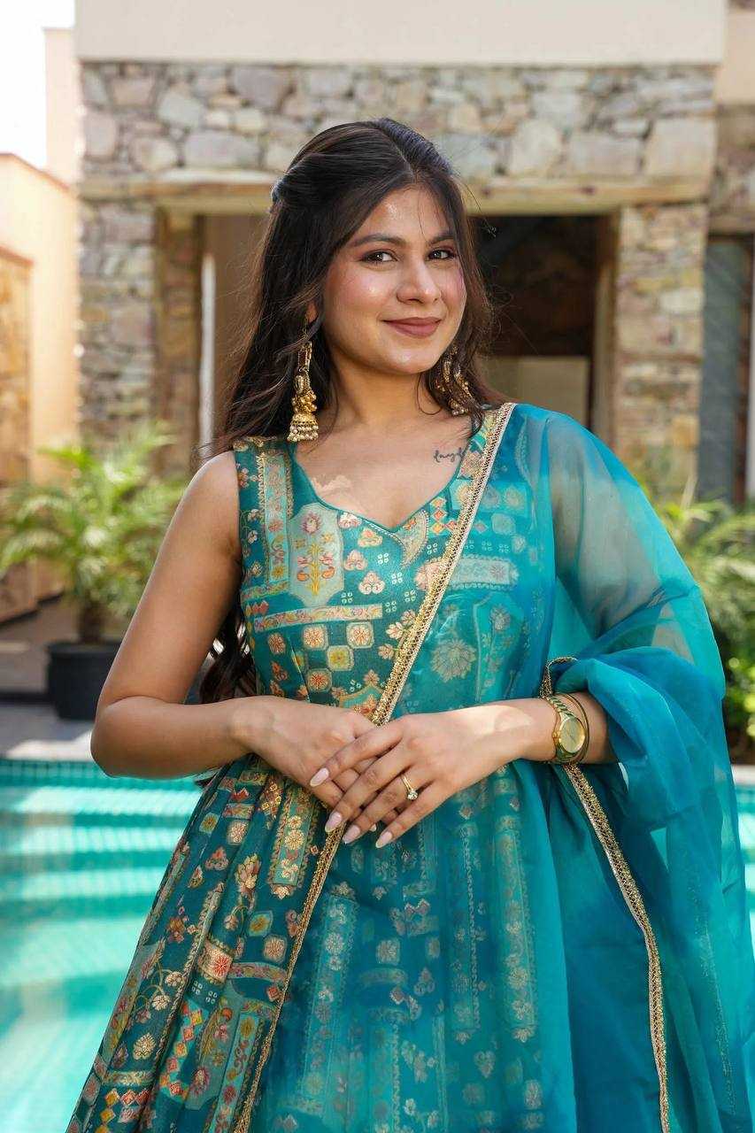 Ynf Jimmy Choo KESH154 302 Gowns Wholesale Printed Gowns Fancy Gowns Anarkali Gown Manufacturer