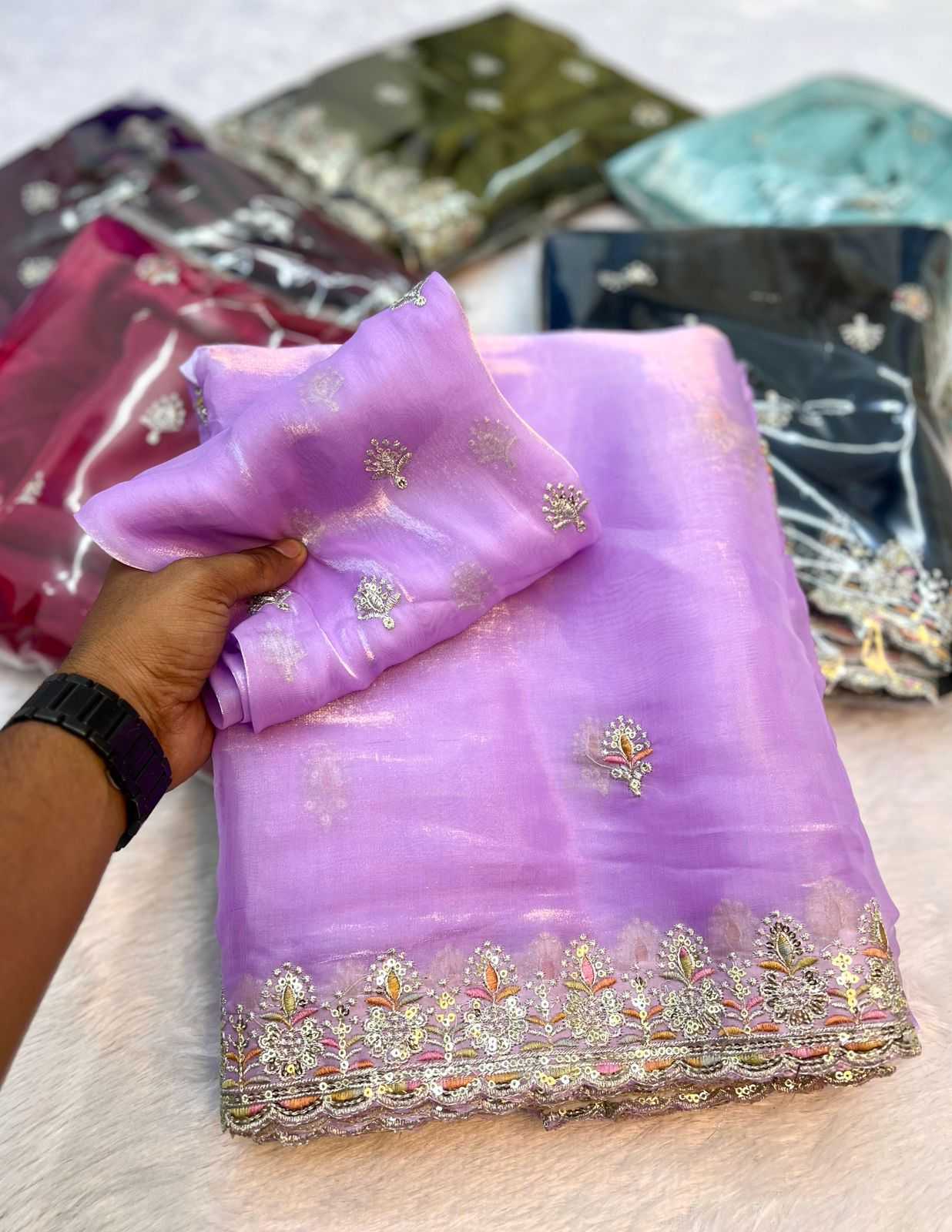Ynf Jimmy Choo RIN199 Thread Sarees Wedding Collections Festive Collections Wholesale Jimmy Choo Sarees Sequin Sarees Embroidered Sarees Manufacturer