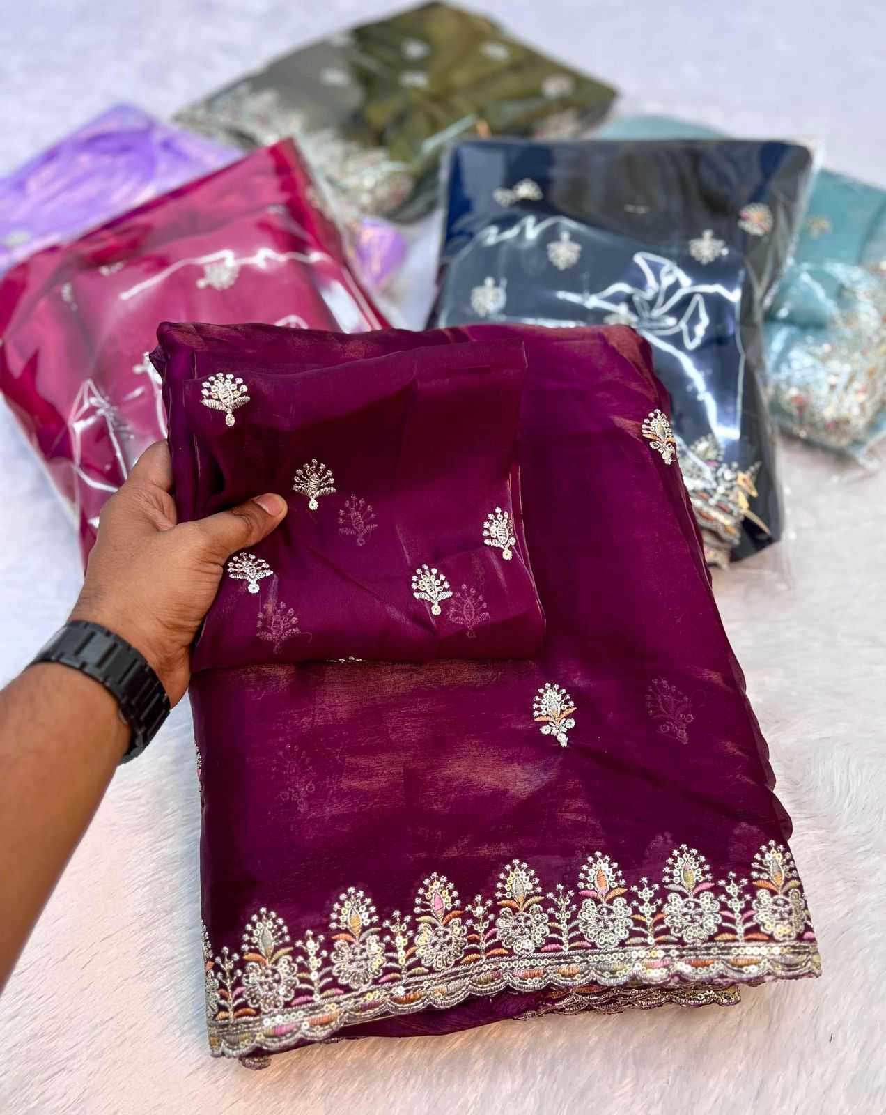 Ynf Jimmy Choo RIN199 Thread Sarees Wedding Collections Festive Collections Wholesale Jimmy Choo Sarees Sequin Sarees Embroidered Sarees Manufacturer