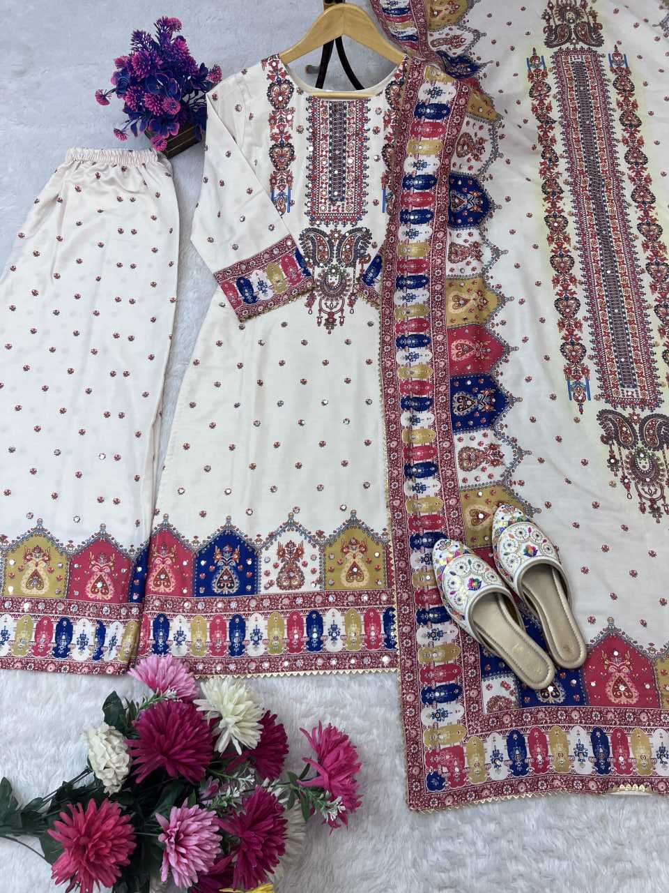 Ynf Maslin RIN212 7055 Suits & Dresses Wedding Collections Festive Collections Wholesale Ladies Suits Printed Suits Palazzo Suit Manufacturer
