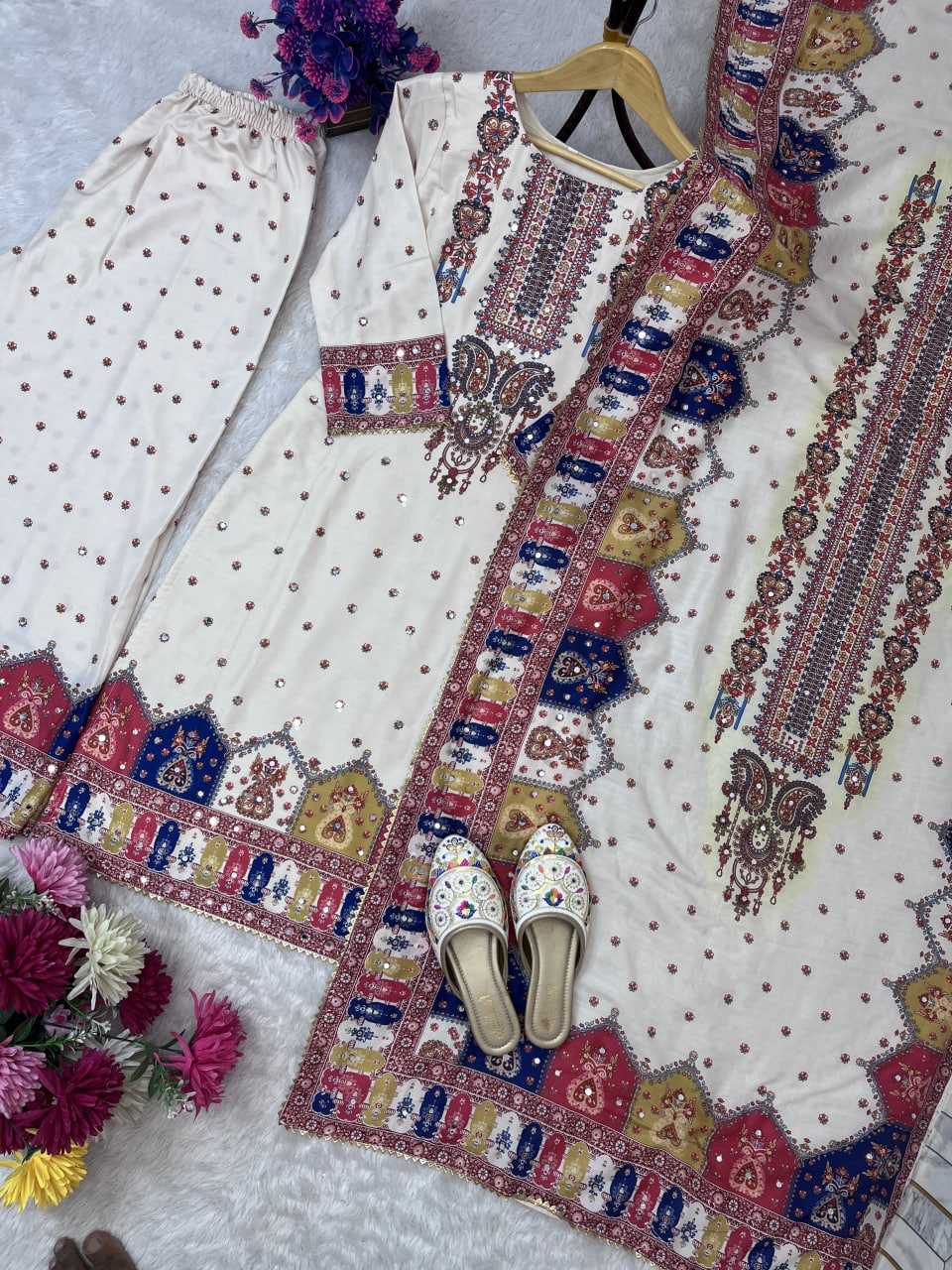 Ynf Maslin RIN212 7055 Suits & Dresses Wedding Collections Festive Collections Wholesale Ladies Suits Printed Suits Palazzo Suit Manufacturer