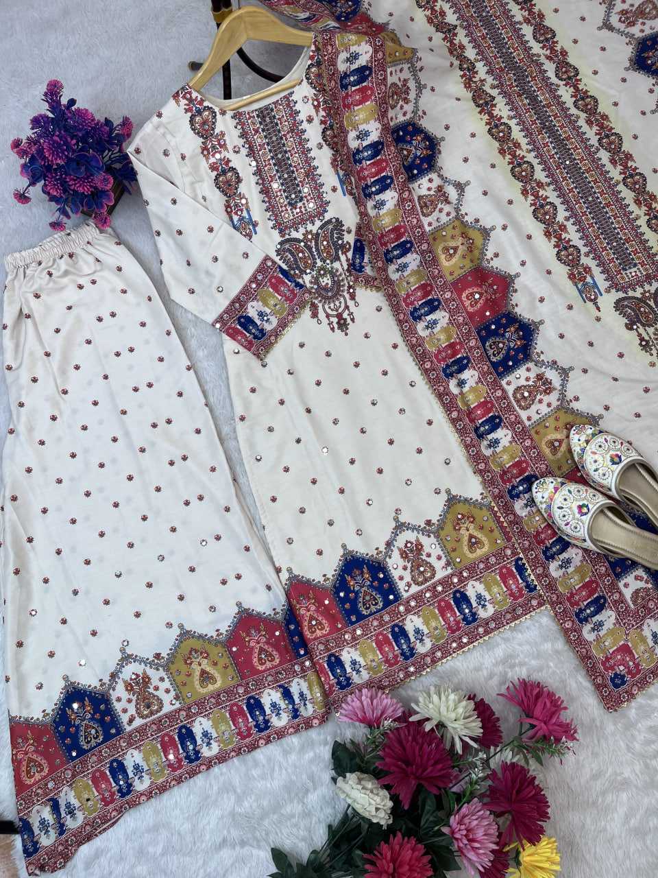 Ynf Maslin RIN212 7055 Suits & Dresses Wedding Collections Festive Collections Wholesale Ladies Suits Printed Suits Palazzo Suit Manufacturer