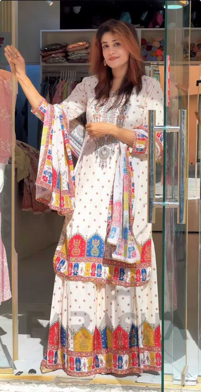 Ynf Maslin RIN212 7055 Suits & Dresses Wedding Collections Festive Collections Wholesale Ladies Suits Printed Suits Palazzo Suit Manufacturer