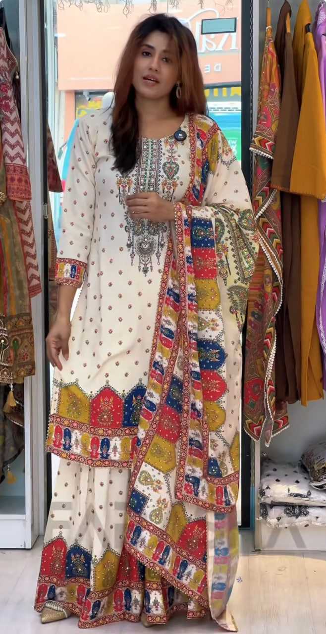 Ynf Maslin RIN212 7055 Suits & Dresses Wedding Collections Festive Collections Wholesale Ladies Suits Printed Suits Palazzo Suit Manufacturer