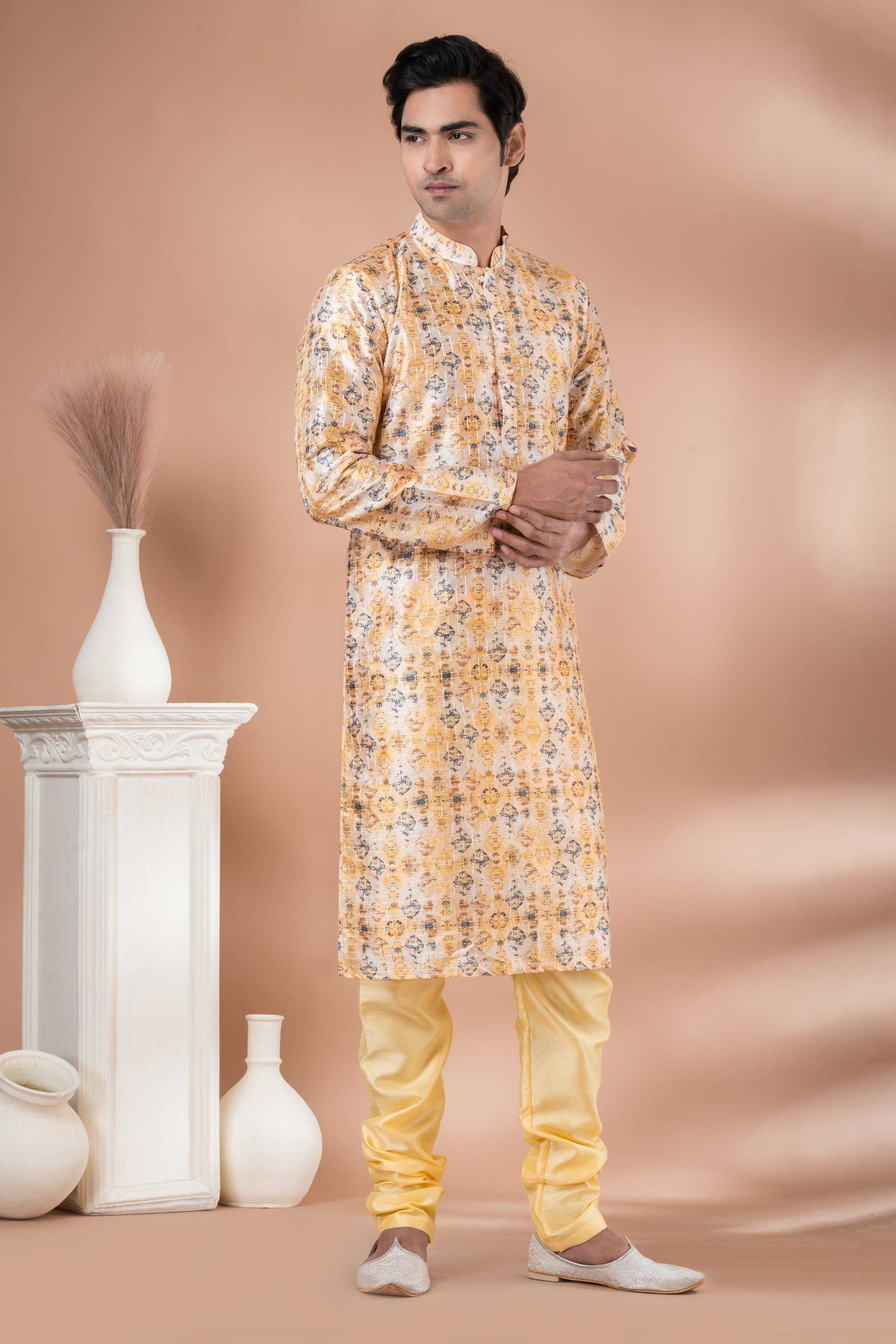 Ynf Mono Slub RIN223 3349B Mens Wear Wholesale Mens Kurtas Mens Kurta Pyjama Men Wedding kurta Manufacturer