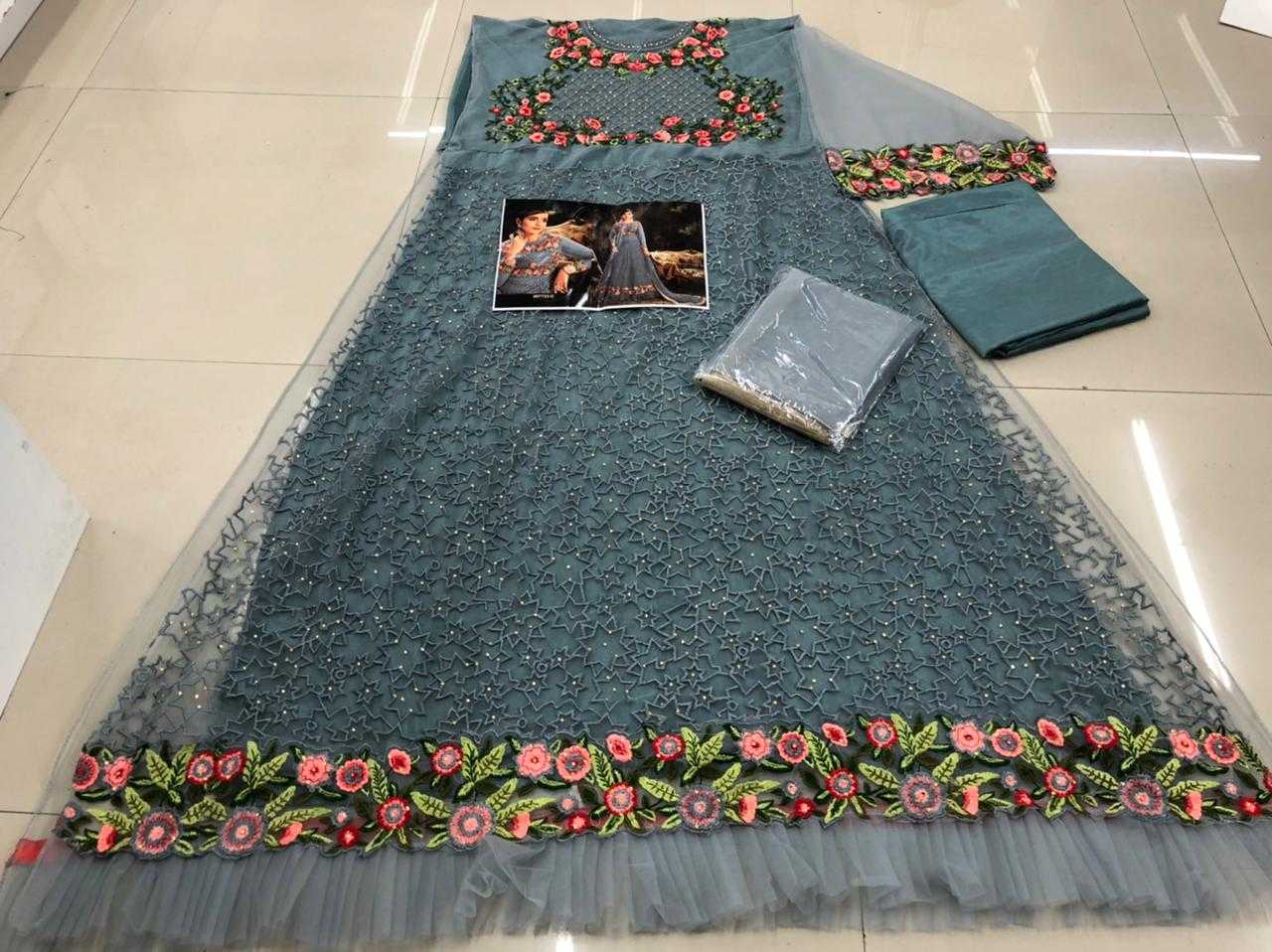 Ynf Net KESH504 7723 Gowns Wholesale Long Gowns Net Gowns Embroidered Gown Manufacturer