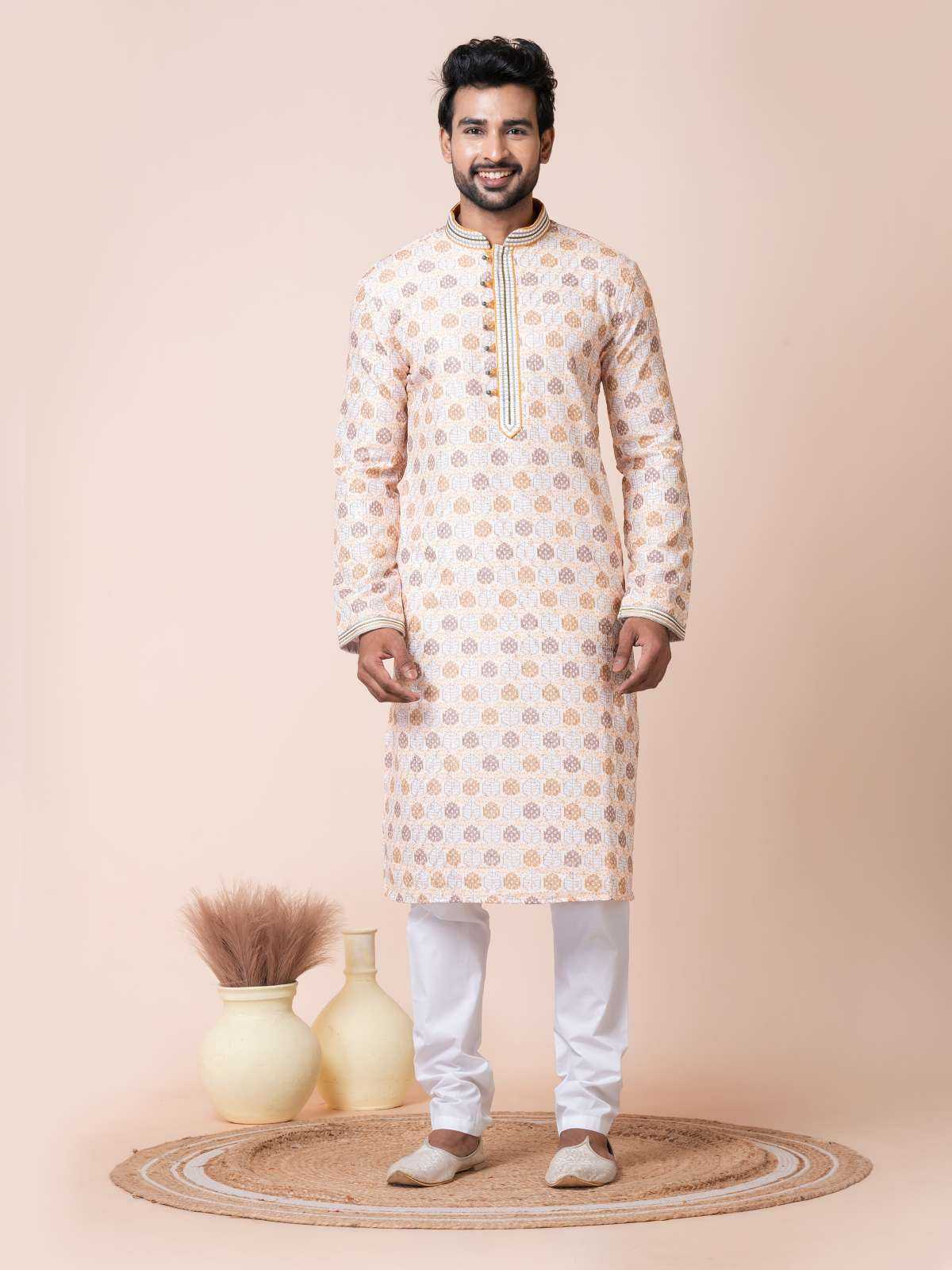 Ynf Poly Cotton RIN223 3477A Mens Wear Wholesale Mens Kurtas Mens Kurta Pyjama Men Wedding kurta Manufacturer