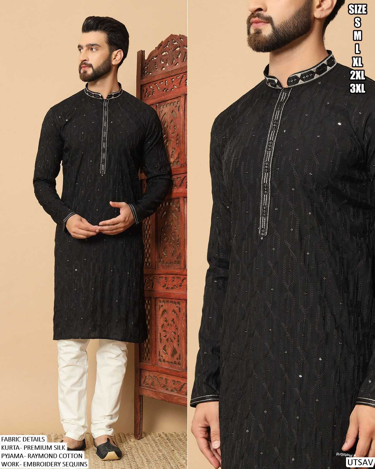 Ynf Premium Silk KESH481 Utsav Mens Wear Wholesale Mens Kurtas Mens Kurta Pyjama Silk Kurta Manufacturer