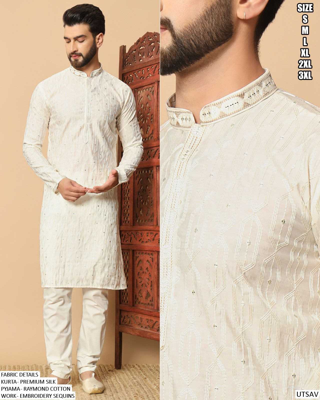 Ynf Premium Silk KESH481 Utsav Mens Wear Wholesale Mens Kurtas Mens Kurta Pyjama Silk Kurta Manufacturer
