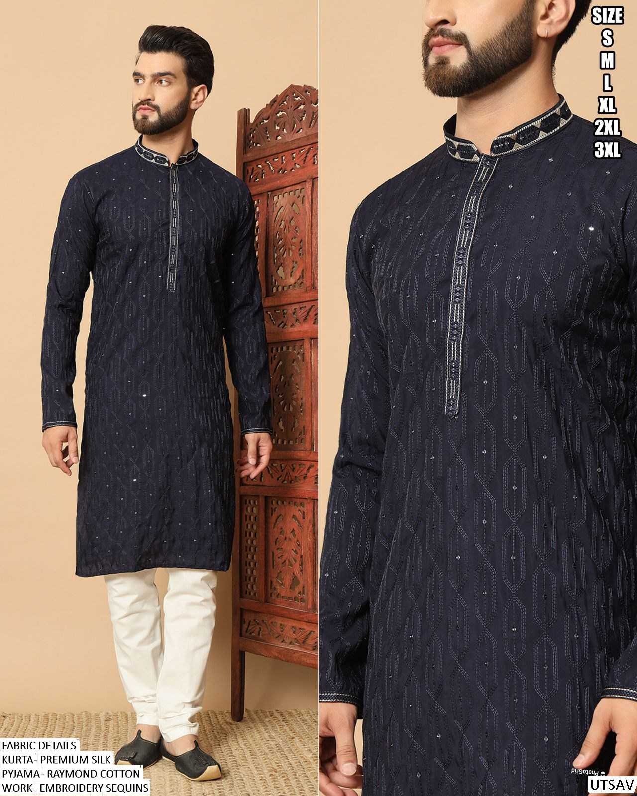 Ynf Premium Silk KESH481 Utsav Mens Wear Wholesale Mens Kurtas Mens Kurta Pyjama Silk Kurta Manufacturer