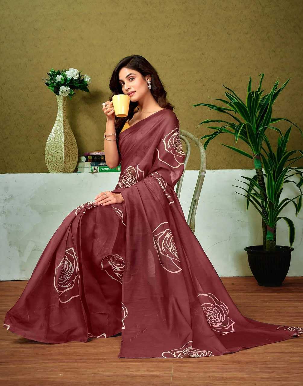 Ynf Pure Cotton RIN229 107 Sarees Wholesale Printed Cotton Saree Cotton Sarees Mulmul Cotton Sarees Manufacturer