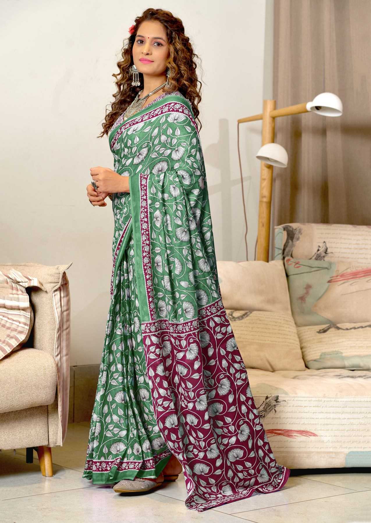 Ynf Pure Cotton RIN229 AJRAKH ELEGANCE Sarees Wholesale Printed Cotton Saree Cotton Sarees Mulmul Cotton Sarees Manufacturer
