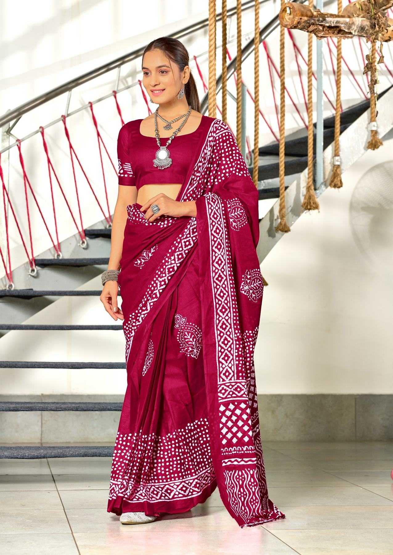 Ynf Pure Cotton RIN229 BATIK SESSION Sarees Wholesale Printed Cotton Saree Cotton Sarees Mulmul Cotton Sarees Manufacturer