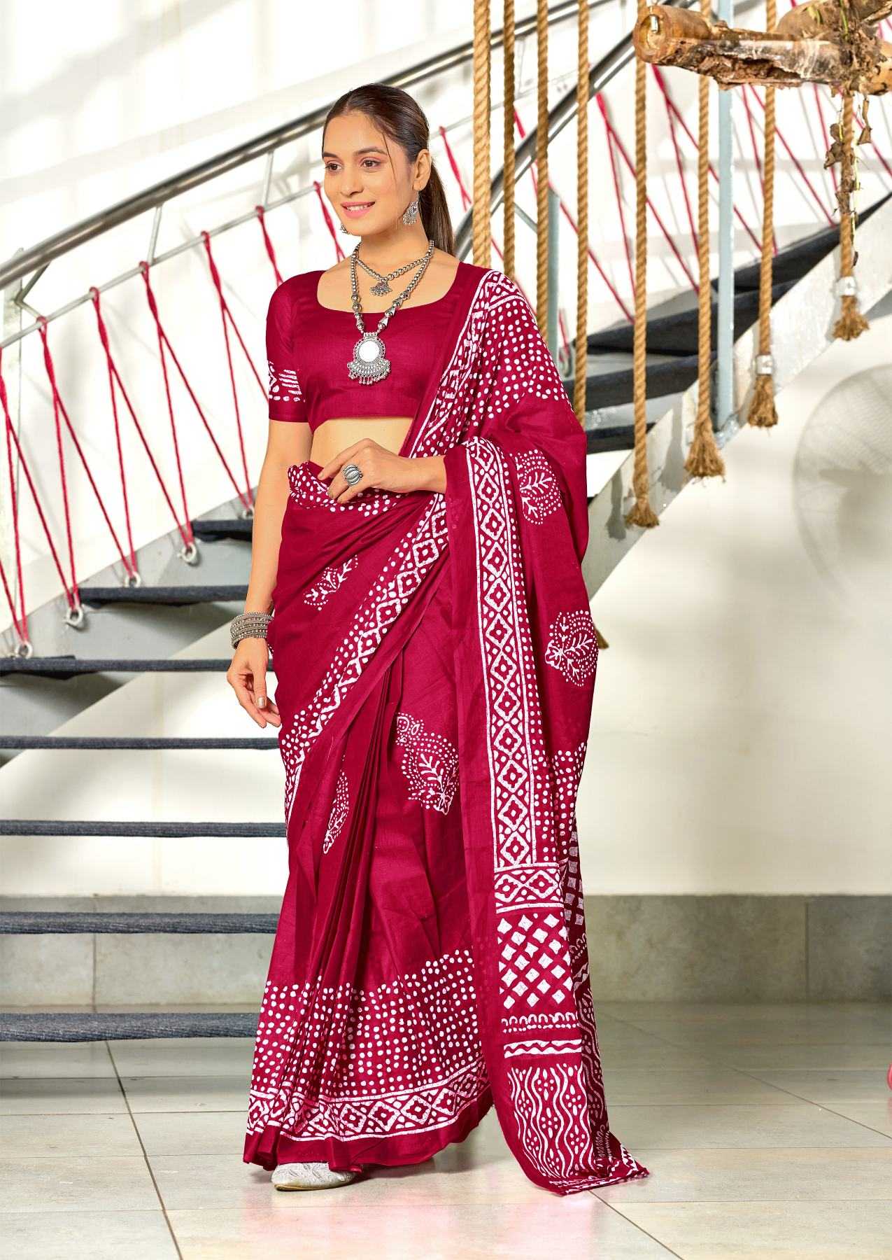 Ynf Pure Cotton RIN229 BATIK SESSION Sarees Wholesale Printed Cotton Saree Cotton Sarees Mulmul Cotton Sarees Manufacturer