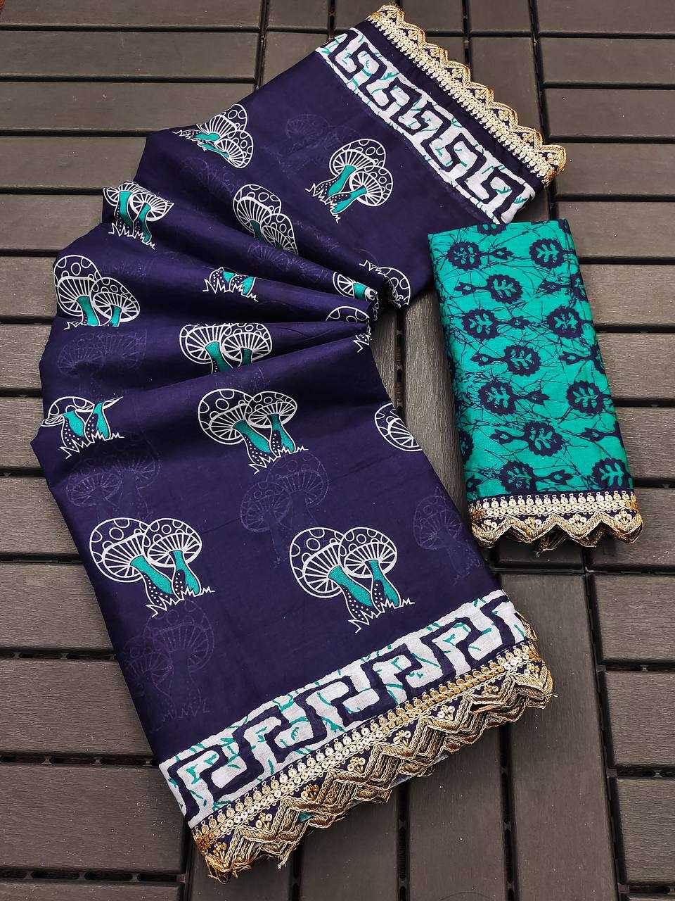 Ynf Pure Cotton RIN229 Emrodari Bodar Sarees Wholesale Printed Cotton Saree Cotton Sarees Mulmul Cotton Sarees Manufacturer