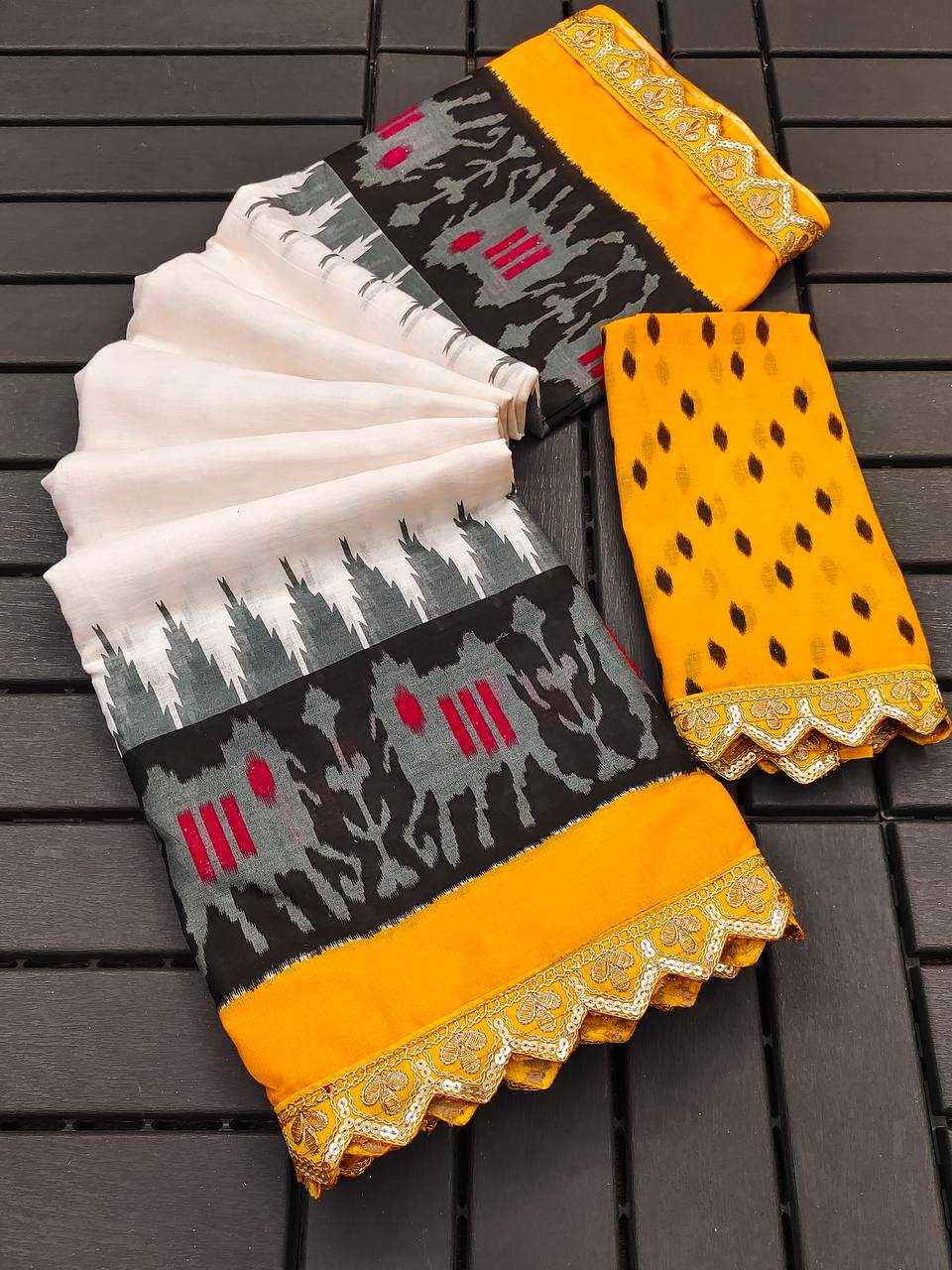 Ynf Pure Cotton RIN229 Emrodari Bodar Sarees Wholesale Printed Cotton Saree Cotton Sarees Mulmul Cotton Sarees Manufacturer