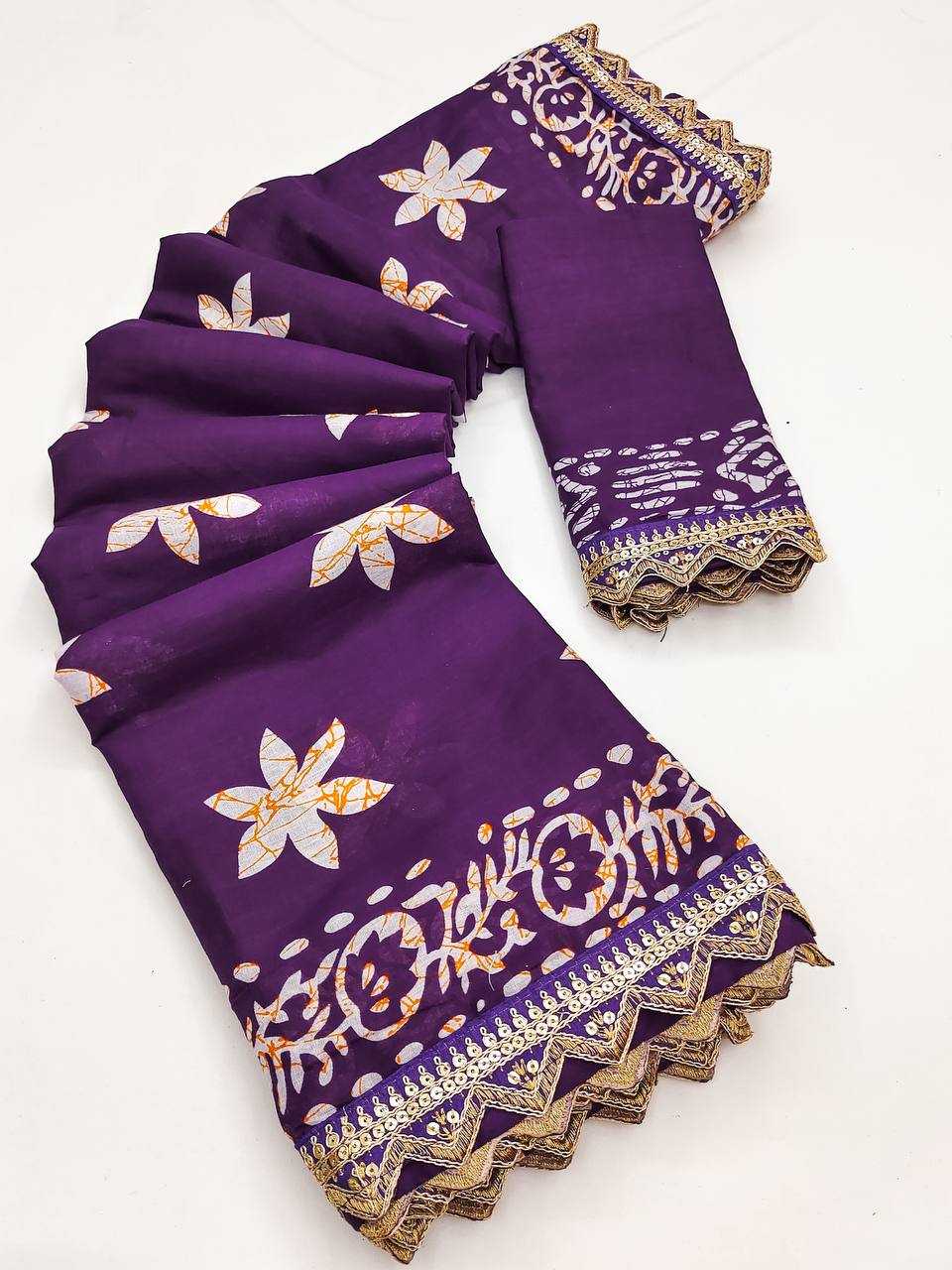 Ynf Pure Cotton RIN229 Emrodari Bodar Sarees Wholesale Printed Cotton Saree Cotton Sarees Mulmul Cotton Sarees Manufacturer