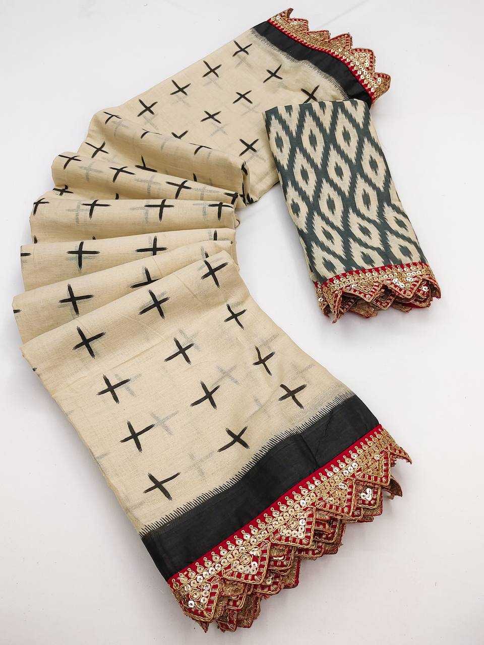 Ynf Pure Cotton RIN229 Emrodari Bodar Sarees Wholesale Printed Cotton Saree Cotton Sarees Mulmul Cotton Sarees Manufacturer