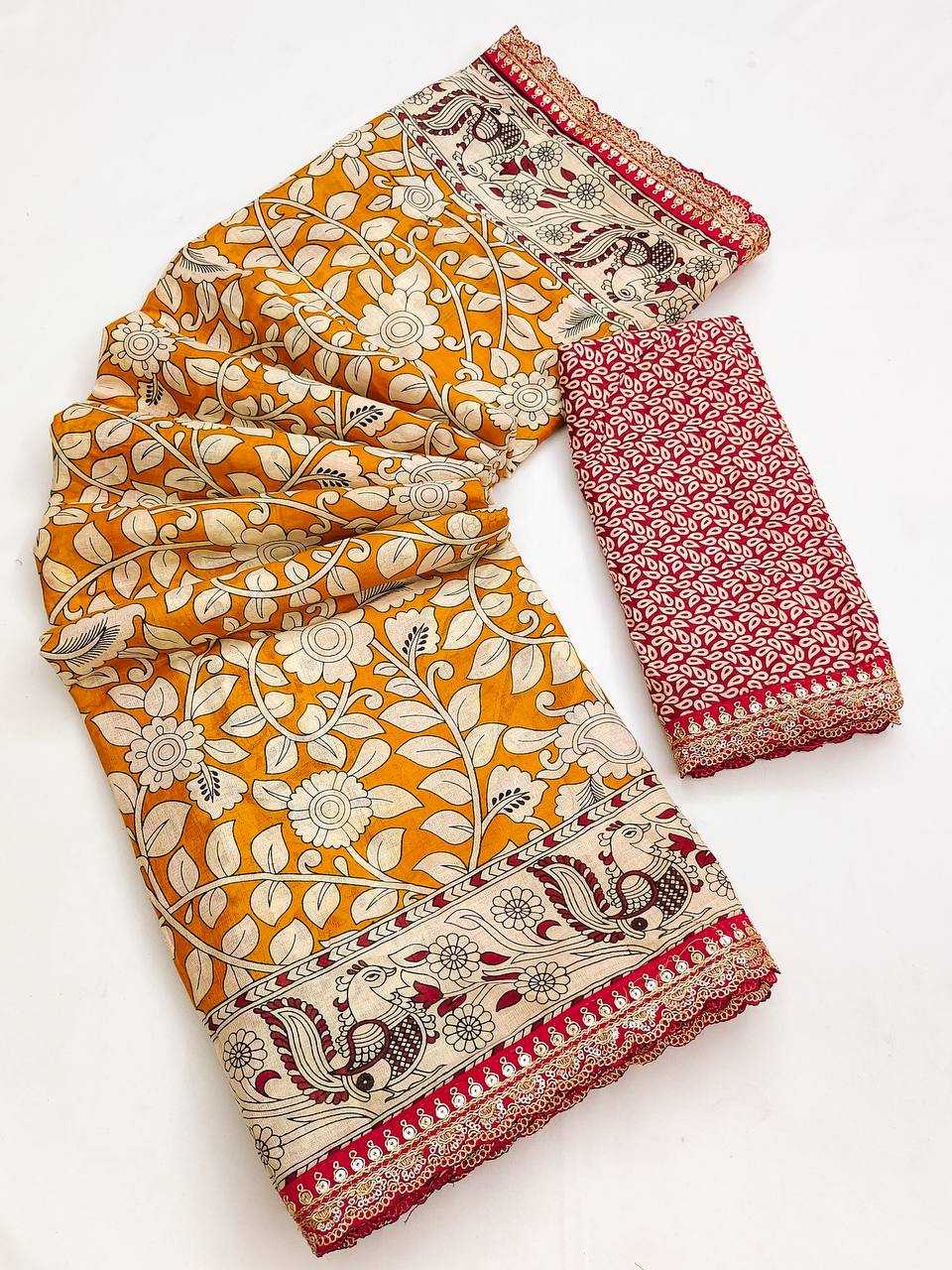 Ynf Pure Cotton RIN229 Emrodari Bodar Sarees Wholesale Printed Cotton Saree Cotton Sarees Mulmul Cotton Sarees Manufacturer