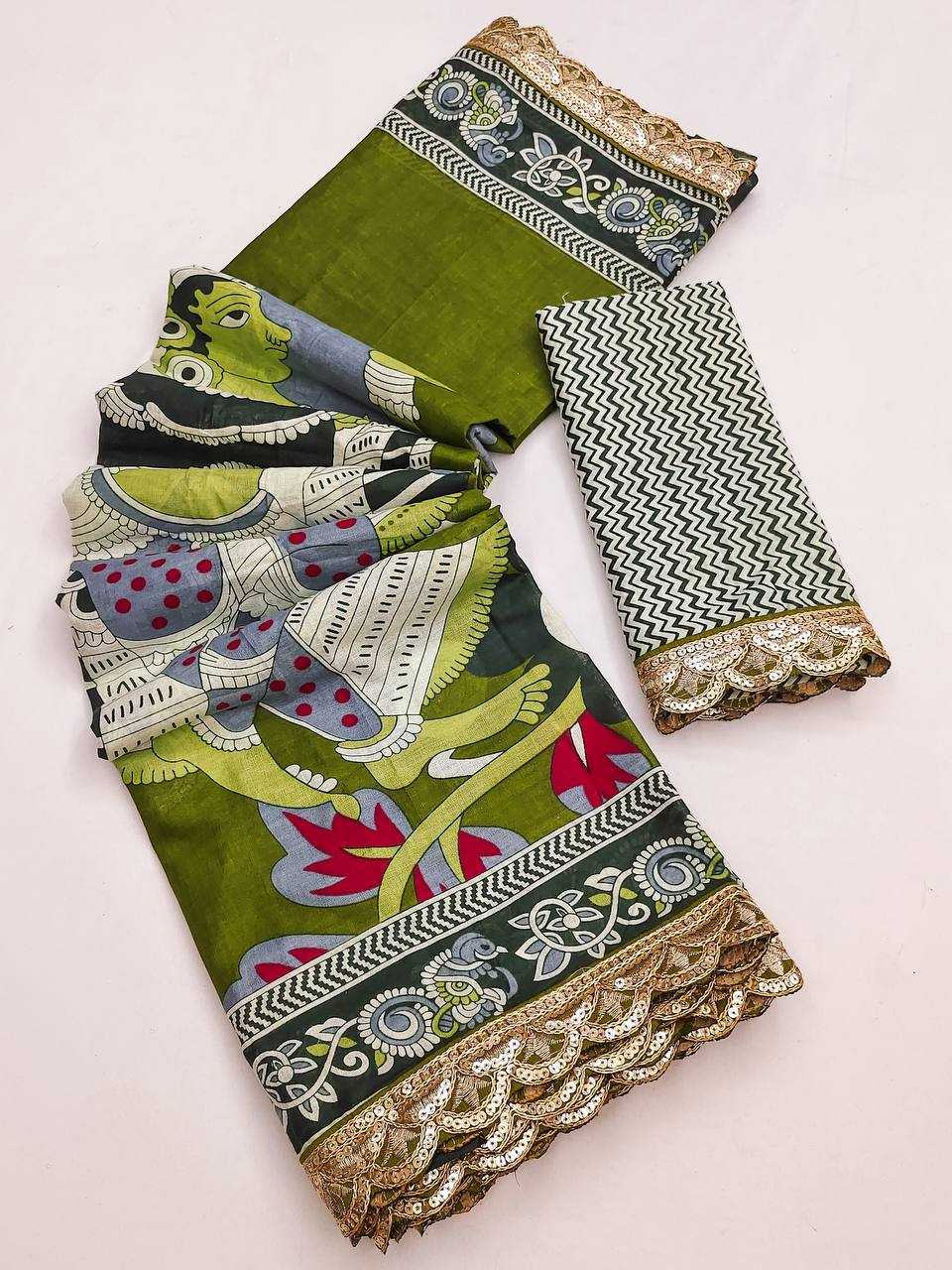 Ynf Pure Cotton RIN229 Emrodari Bodar Sarees Wholesale Printed Cotton Saree Cotton Sarees Mulmul Cotton Sarees Manufacturer