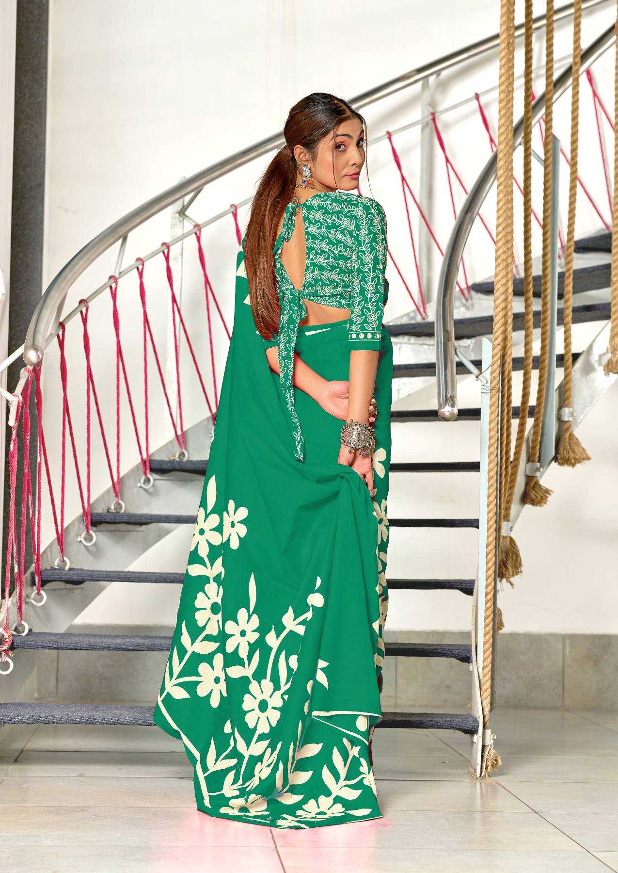 Ynf Pure Cotton RIN229 KESHARIYA Sarees Wholesale Printed Cotton Saree Cotton Sarees Mulmul Cotton Sarees Manufacturer