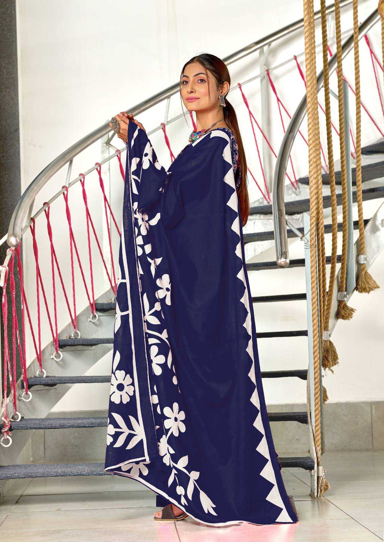 Ynf Pure Cotton RIN229 KESHARIYA Sarees Wholesale Printed Cotton Saree Cotton Sarees Mulmul Cotton Sarees Manufacturer