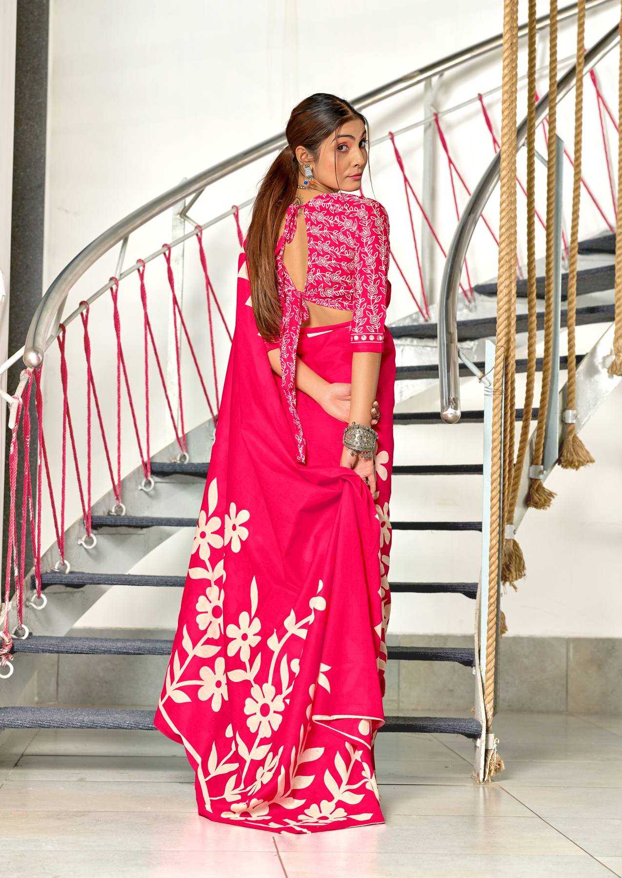 Ynf Pure Cotton RIN229 KESHARIYA Sarees Wholesale Printed Cotton Saree Cotton Sarees Mulmul Cotton Sarees Manufacturer