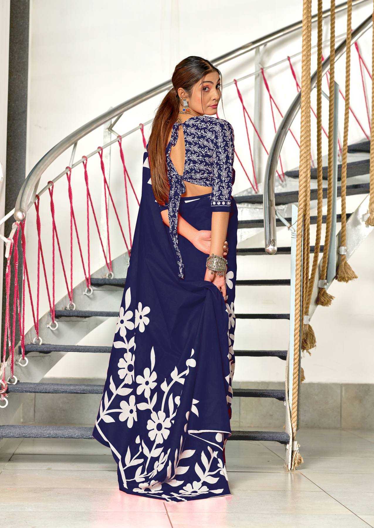 Ynf Pure Cotton RIN229 KESHARIYA Sarees Wholesale Printed Cotton Saree Cotton Sarees Mulmul Cotton Sarees Manufacturer