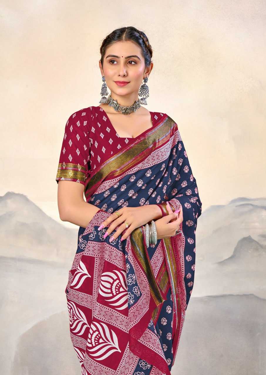Ynf Pure Cotton RIN229 RASHMIKA Sarees Wholesale Printed Cotton Saree Cotton Sarees Mulmul Cotton Sarees Manufacturer