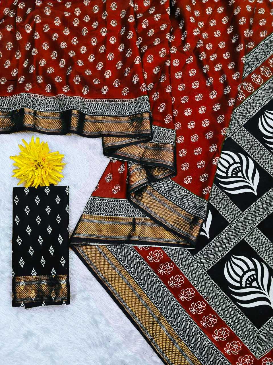 Ynf Pure Cotton RIN229 RASHMIKA Sarees Wholesale Printed Cotton Saree Cotton Sarees Mulmul Cotton Sarees Manufacturer