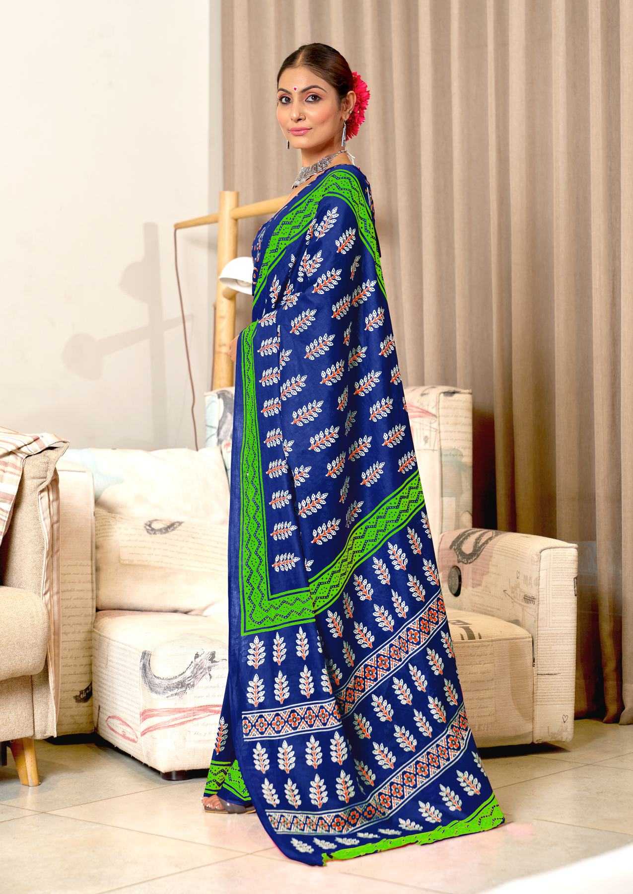 Ynf Pure Cotton RIN229 SITARA Sarees Wholesale Printed Cotton Saree Cotton Sarees Mulmul Cotton Sarees Manufacturer