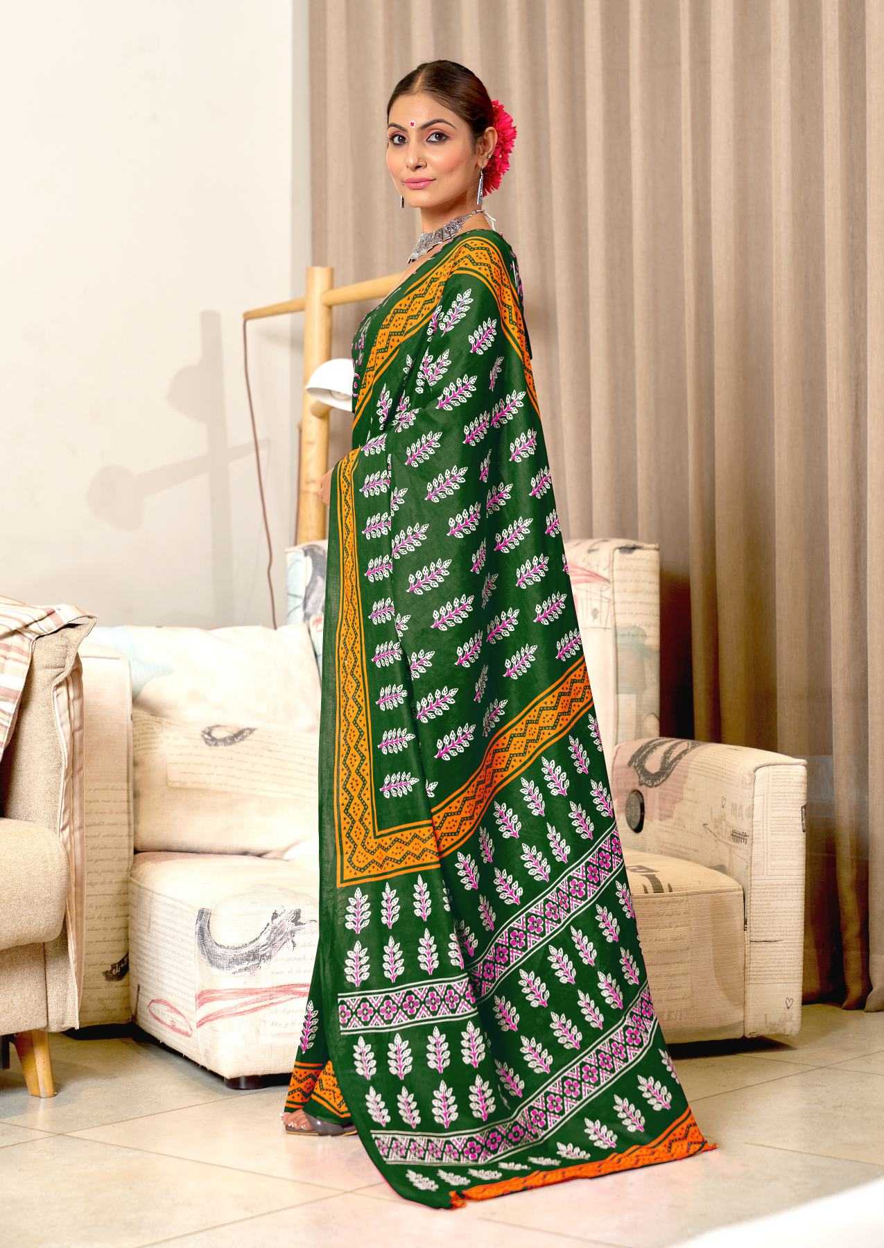 Ynf Pure Cotton RIN229 SITARA Sarees Wholesale Printed Cotton Saree Cotton Sarees Mulmul Cotton Sarees Manufacturer