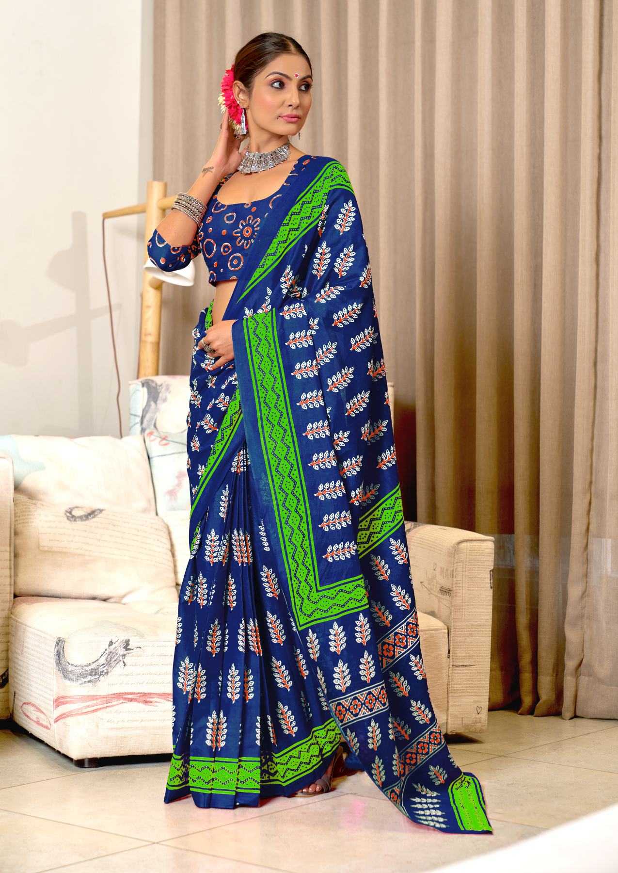 Ynf Pure Cotton RIN229 SITARA Sarees Wholesale Printed Cotton Saree Cotton Sarees Mulmul Cotton Sarees Manufacturer