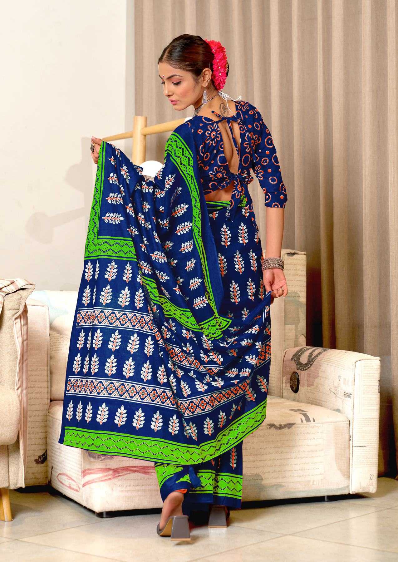Ynf Pure Cotton RIN229 SITARA Sarees Wholesale Printed Cotton Saree Cotton Sarees Mulmul Cotton Sarees Manufacturer