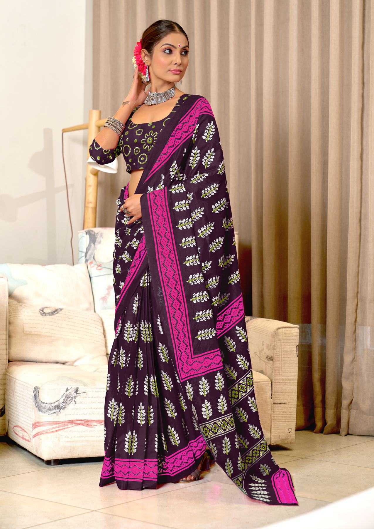 Ynf Pure Cotton RIN229 SITARA Sarees Wholesale Printed Cotton Saree Cotton Sarees Mulmul Cotton Sarees Manufacturer