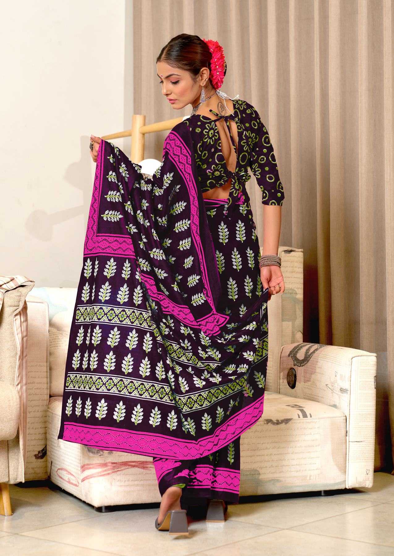 Ynf Pure Cotton RIN229 SITARA Sarees Wholesale Printed Cotton Saree Cotton Sarees Mulmul Cotton Sarees Manufacturer