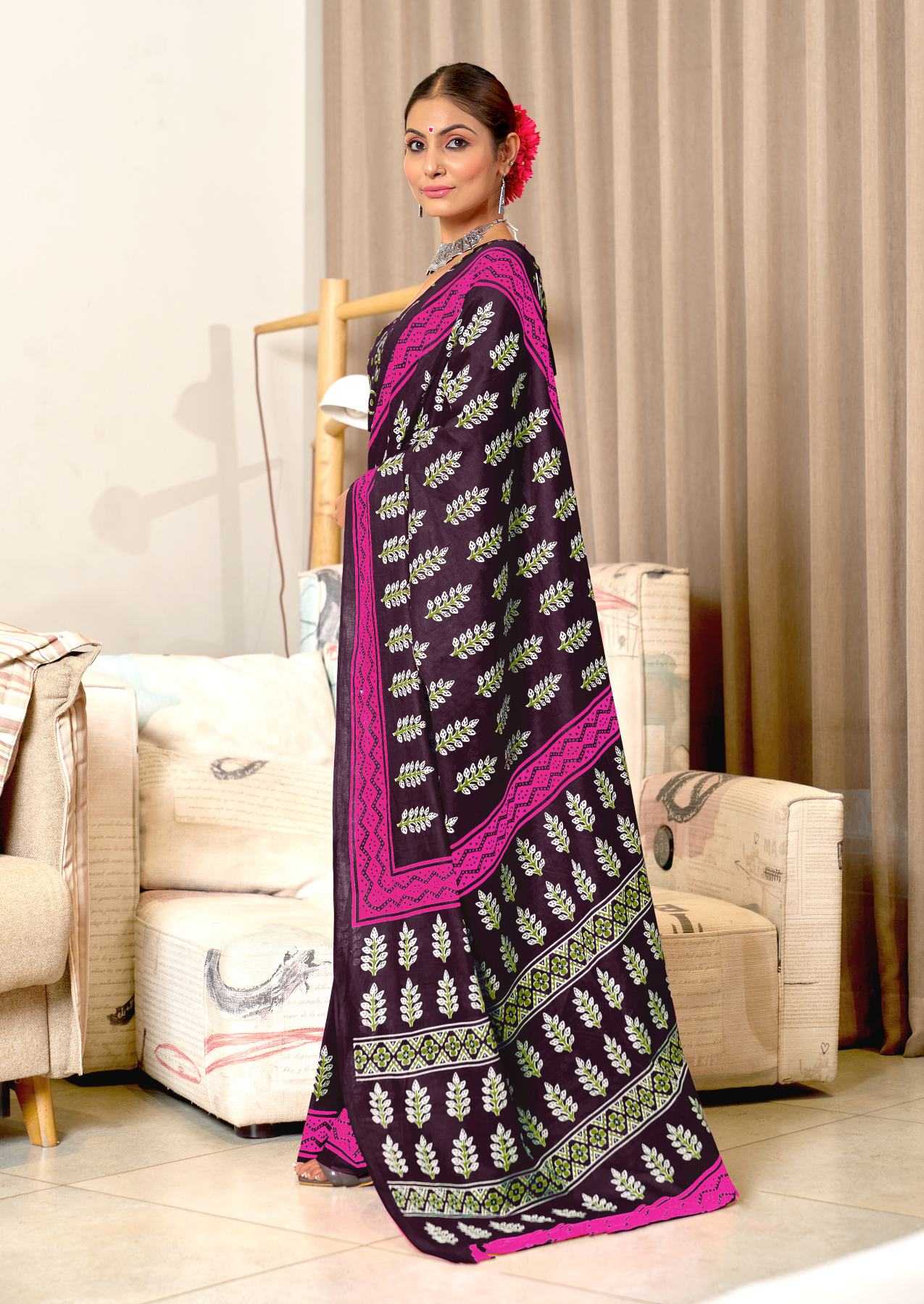 Ynf Pure Cotton RIN229 SITARA Sarees Wholesale Printed Cotton Saree Cotton Sarees Mulmul Cotton Sarees Manufacturer