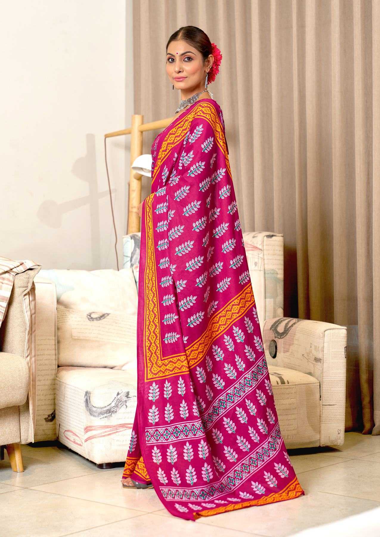 Ynf Pure Cotton RIN229 SITARA Sarees Wholesale Printed Cotton Saree Cotton Sarees Mulmul Cotton Sarees Manufacturer