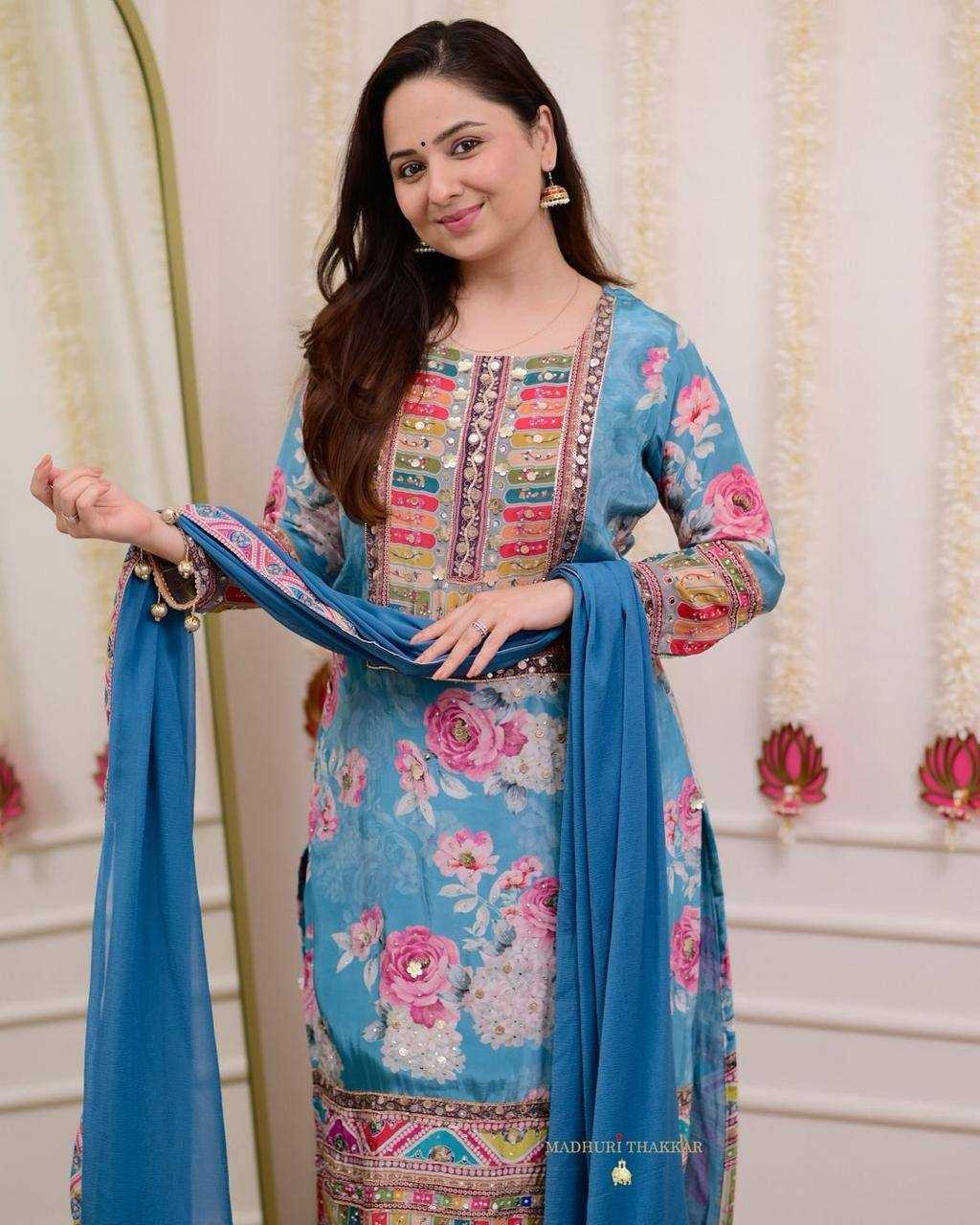 Ynf Satin KESH501 spirit Suits & Dresses Wholesale Embroidery Suits Palazzo Suit Designer Suits Manufacturer